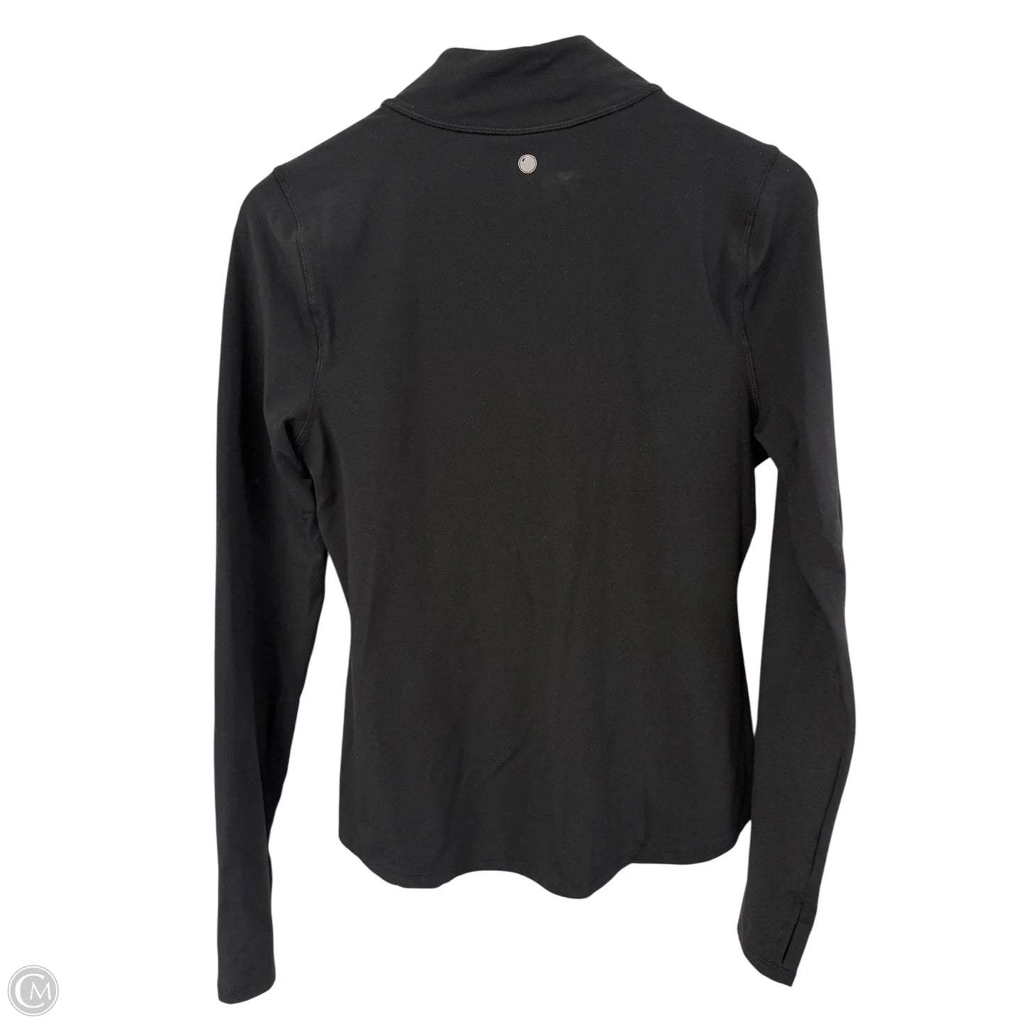 Athletic Top Long Sleeve Collar By Yogalicious In Black, Size: M