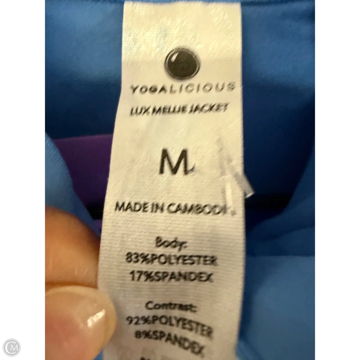 Athletic Jacket By Yogalicious In Blue, Size: M