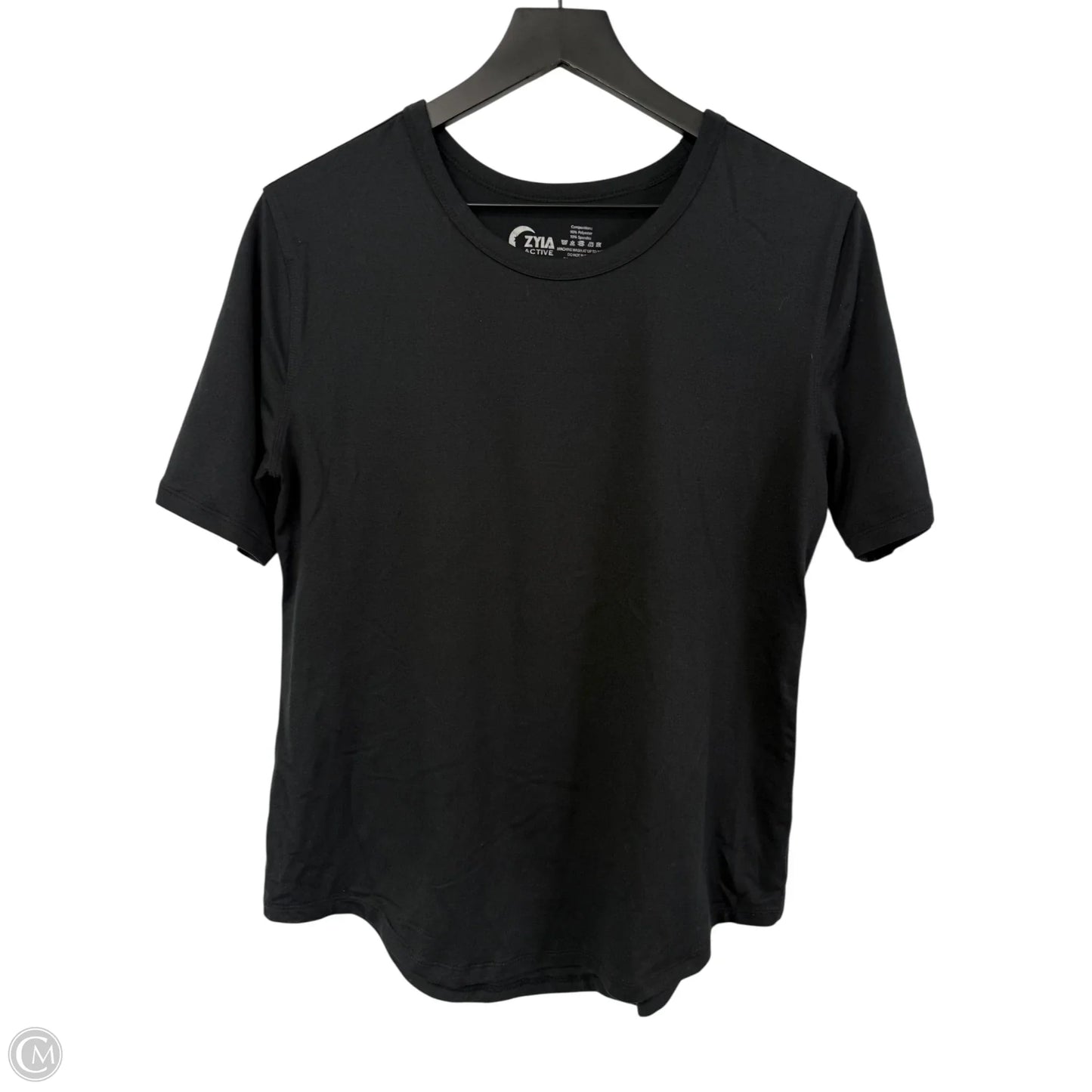 Athletic Top Short Sleeve By Zyia In Black, Size: L