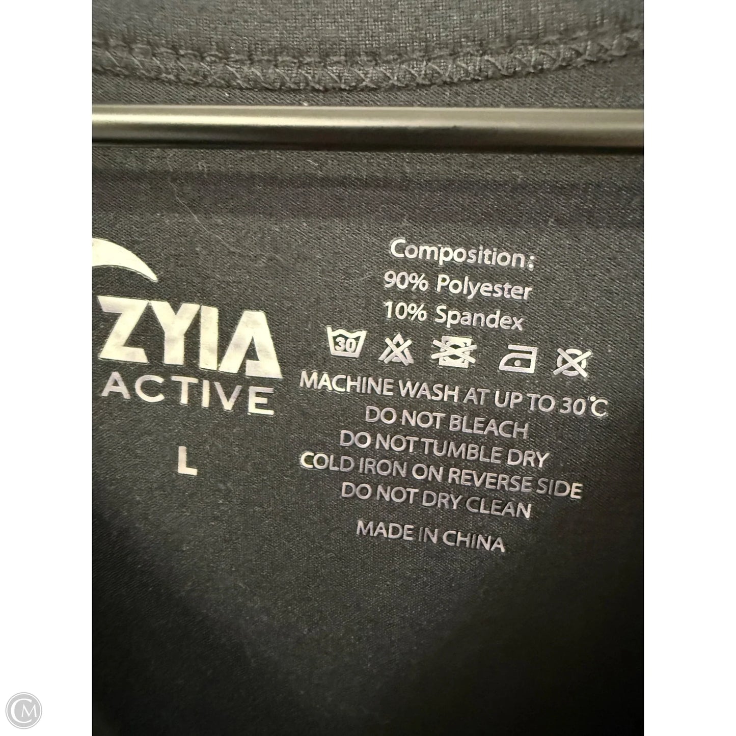 Athletic Top Short Sleeve By Zyia In Black, Size: L
