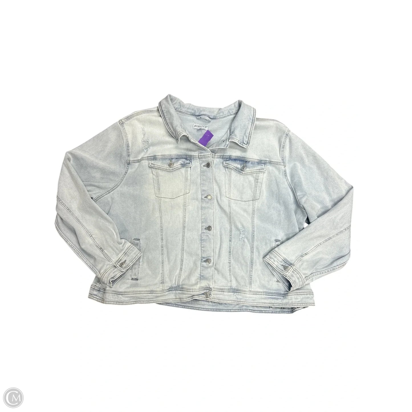 Jacket Denim By Ava & Viv In Blue Denim, Size: 4x