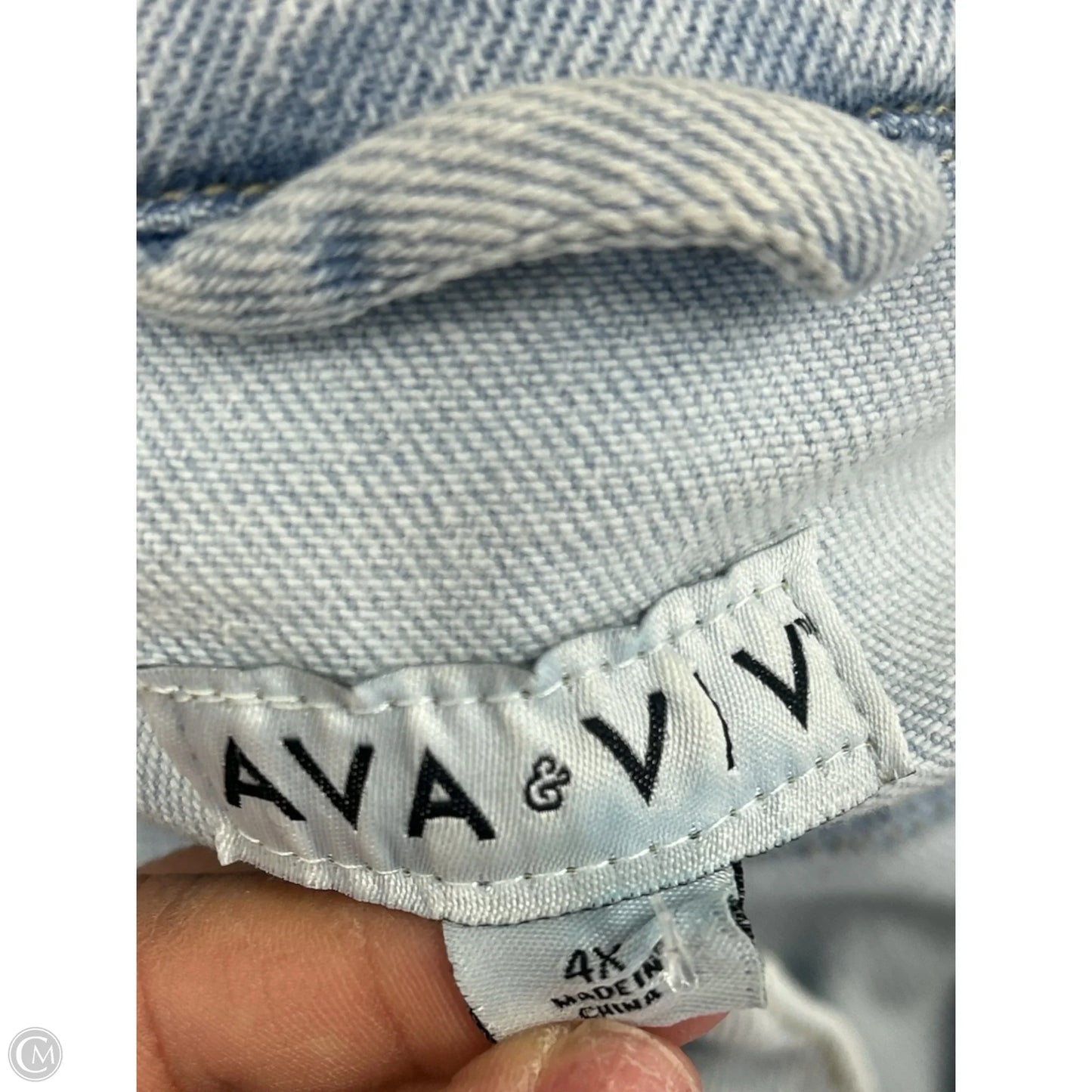 Jacket Denim By Ava & Viv In Blue Denim, Size: 4x