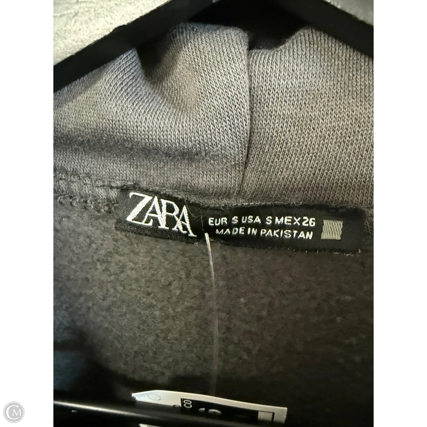 Sweatshirt Hoodie By Zara In Grey, Size: S
