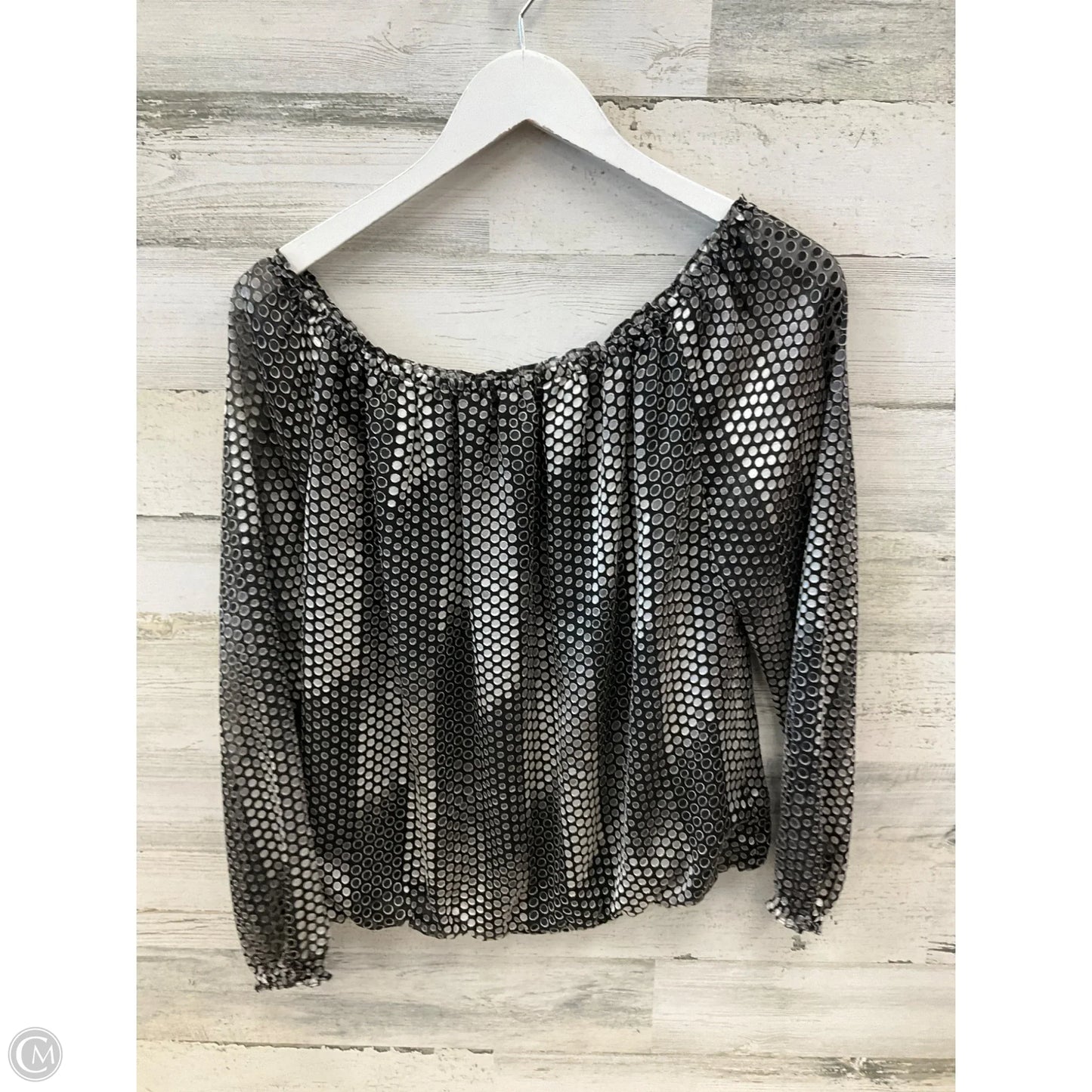 Blouse Long Sleeve By White House Black Market In Black & White, Size: M
