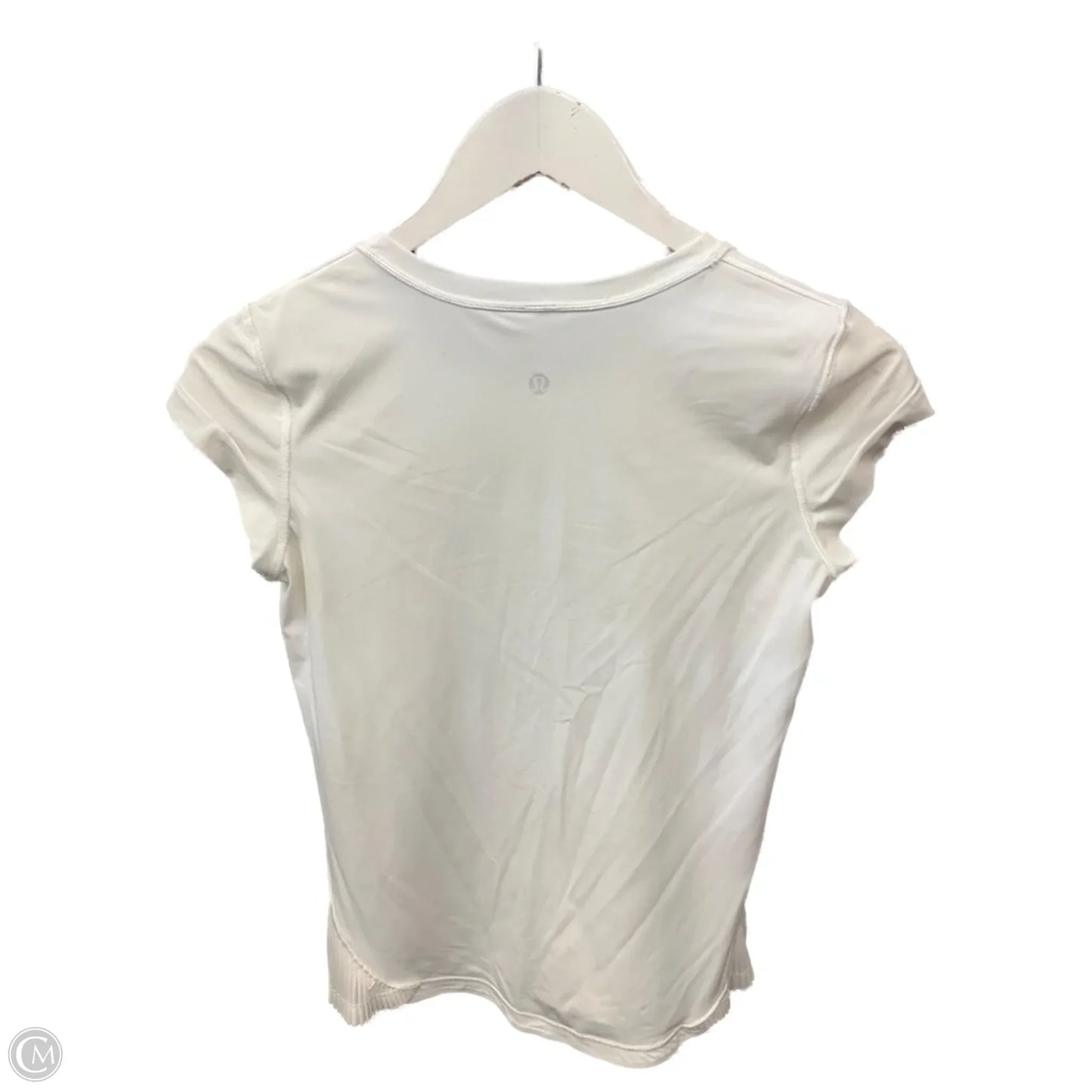 Athletic Top Short Sleeve By Lululemon In White, Size: 6