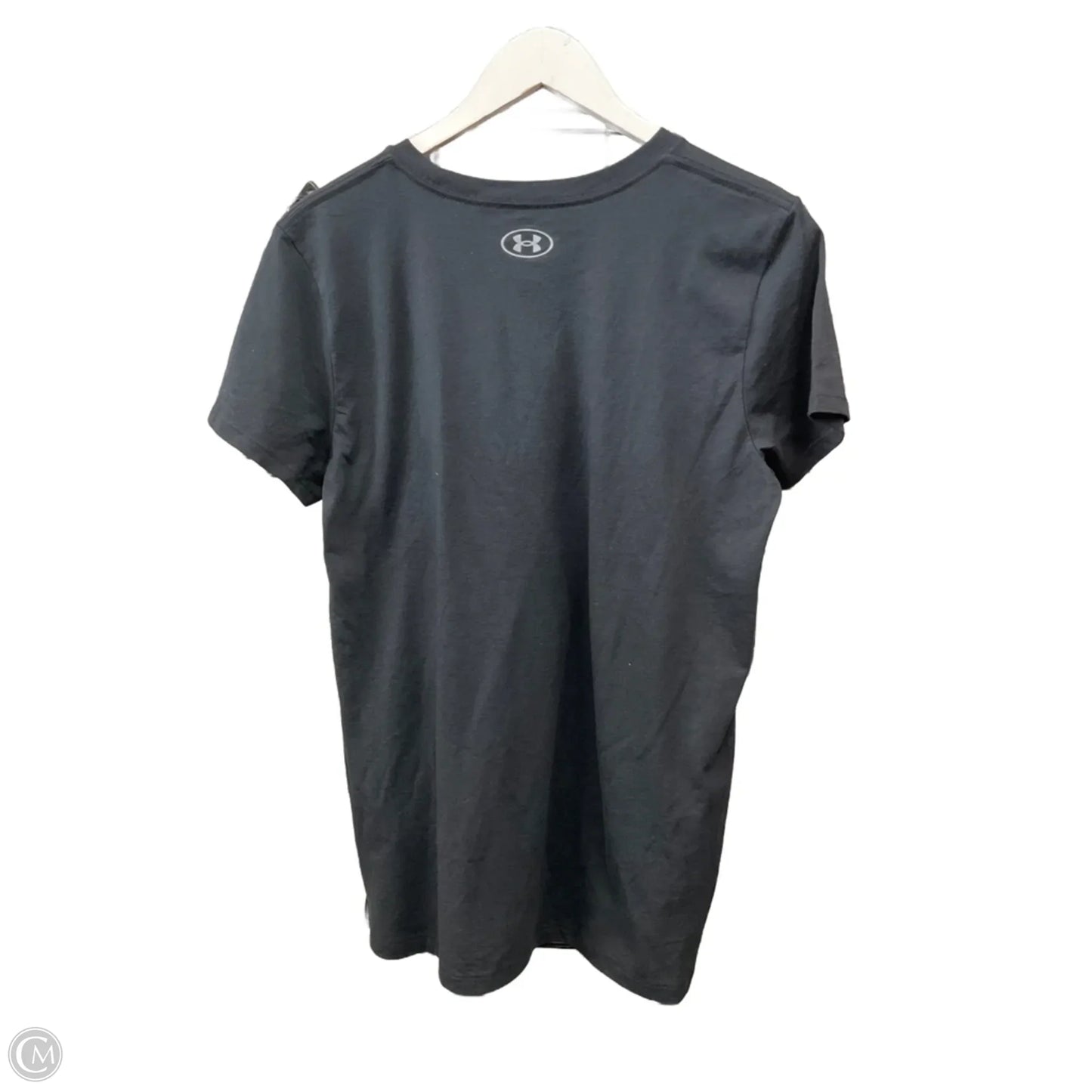 Athletic Top Short Sleeve By Under Armour In Black, Size: L