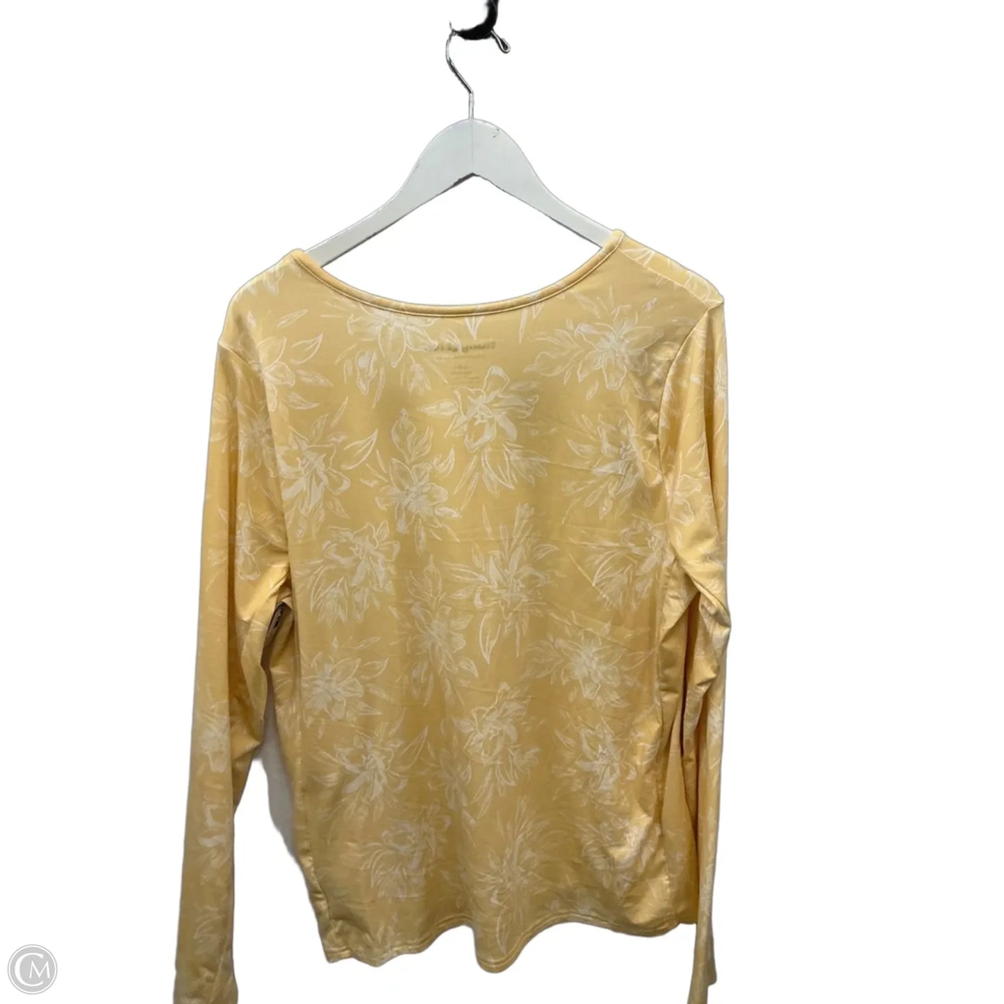 Top Long Sleeve By Hang Ten In Yellow, Size: Xxl