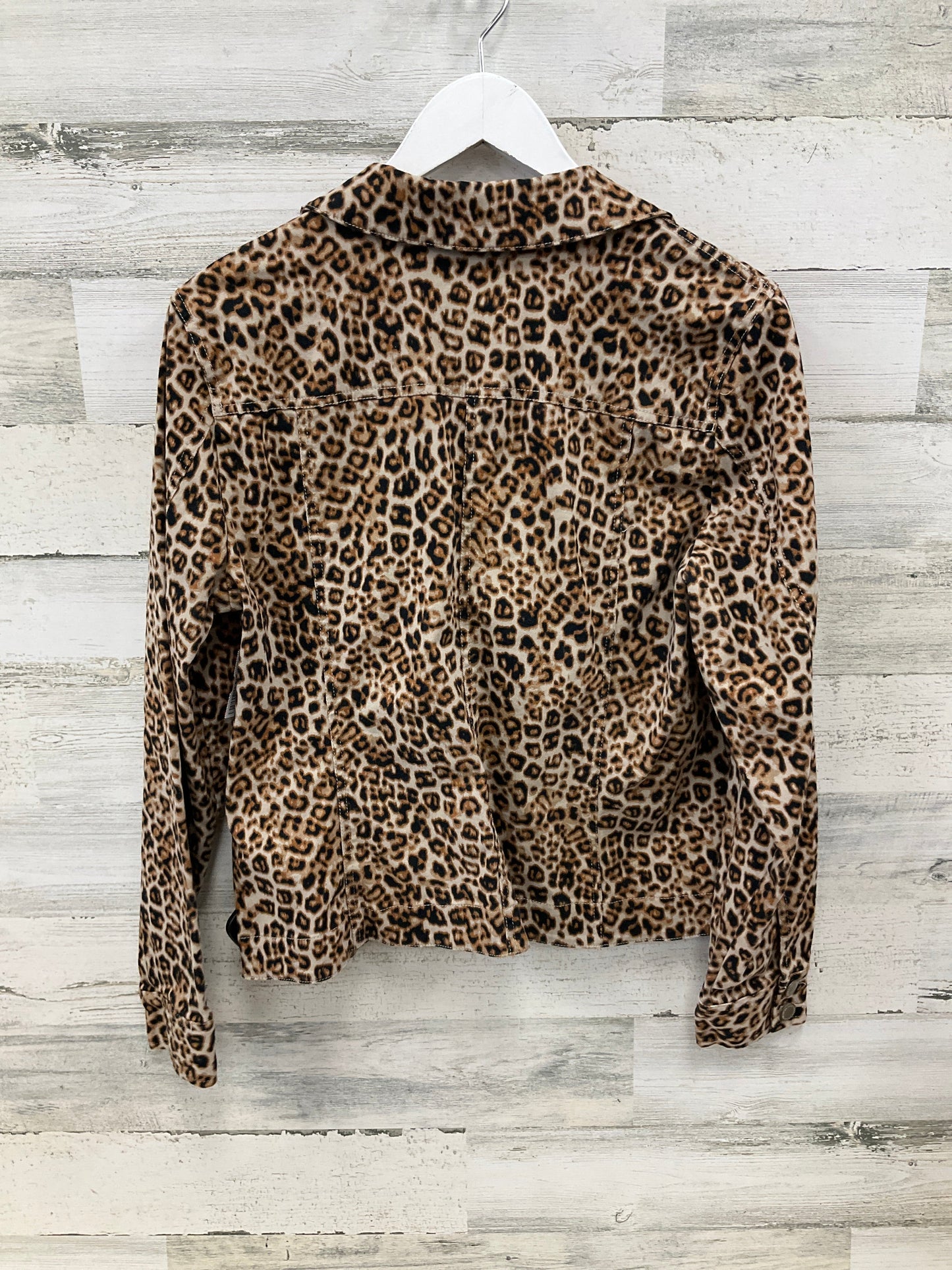 Jacket Denim By Charter Club In Animal Print, Size: L