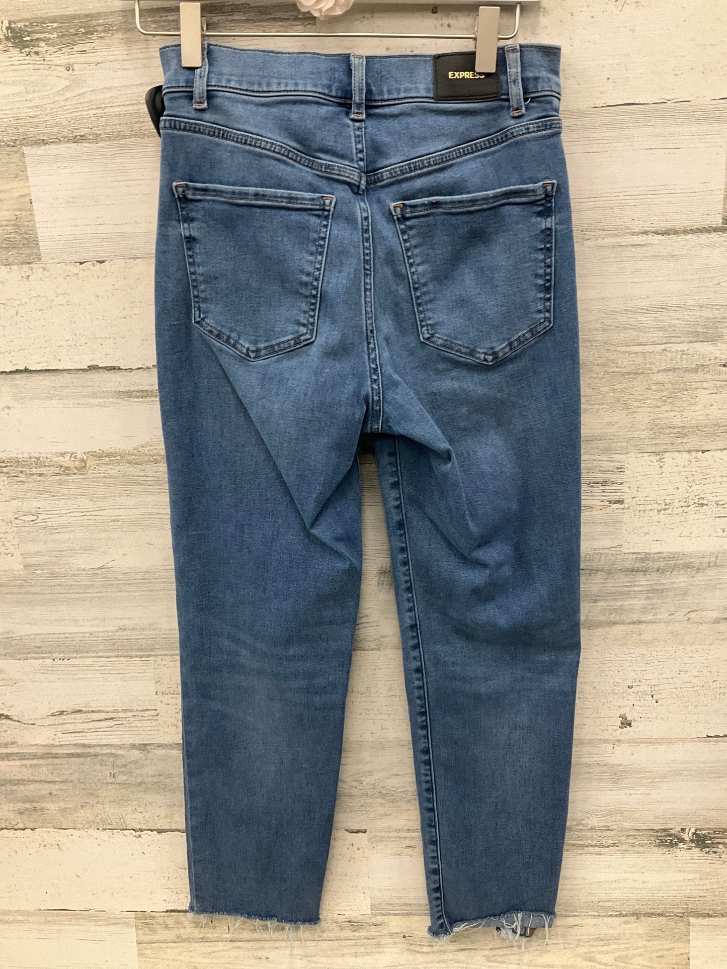 Jeans Straight By Express In Blue Denim, Size: 4