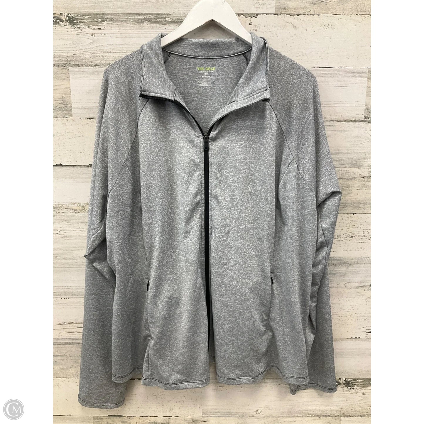 Athletic Jacket By Tek Gear In Grey, Size: 2x