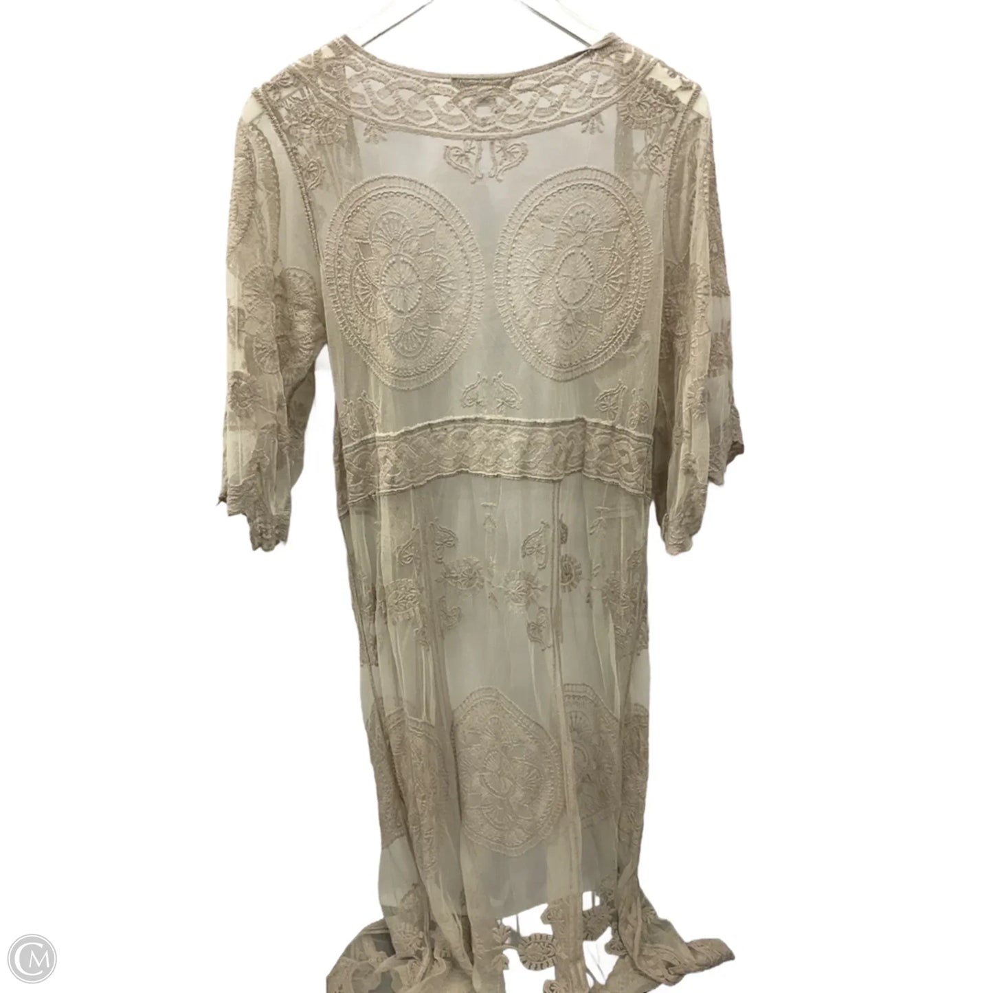 Kimono By Clothes Mentor In Tan, Size: S