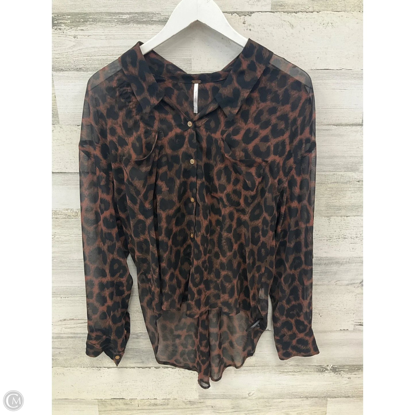 Top Long Sleeve By Free People In Animal Print, Size: S