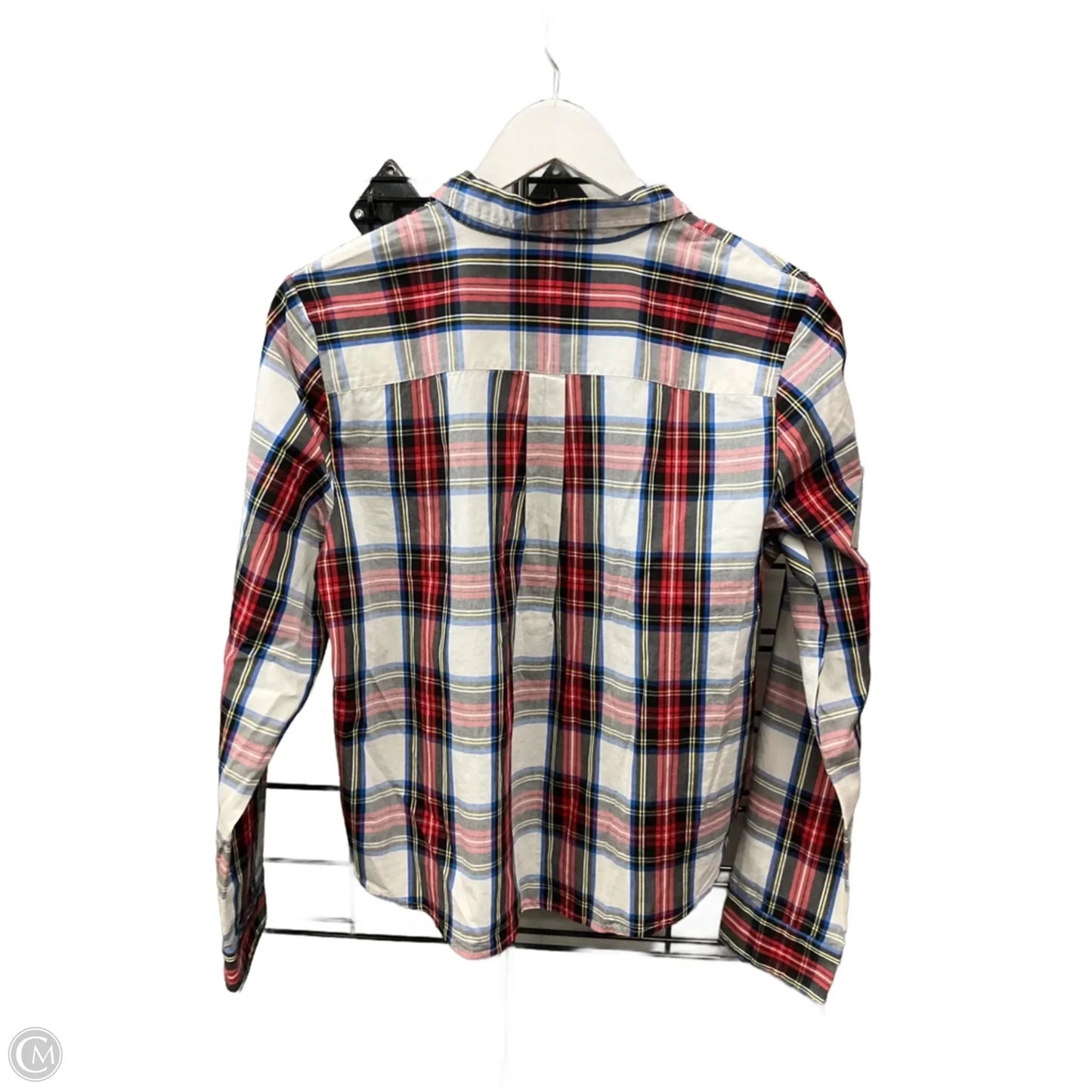 Top Long Sleeve By J. Crew In Plaid Pattern, Size: M