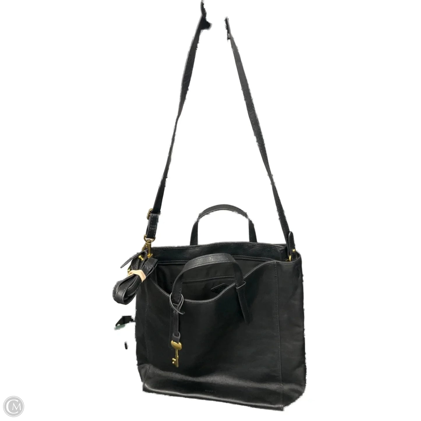 Handbag Leather By Fossil, Size: Medium