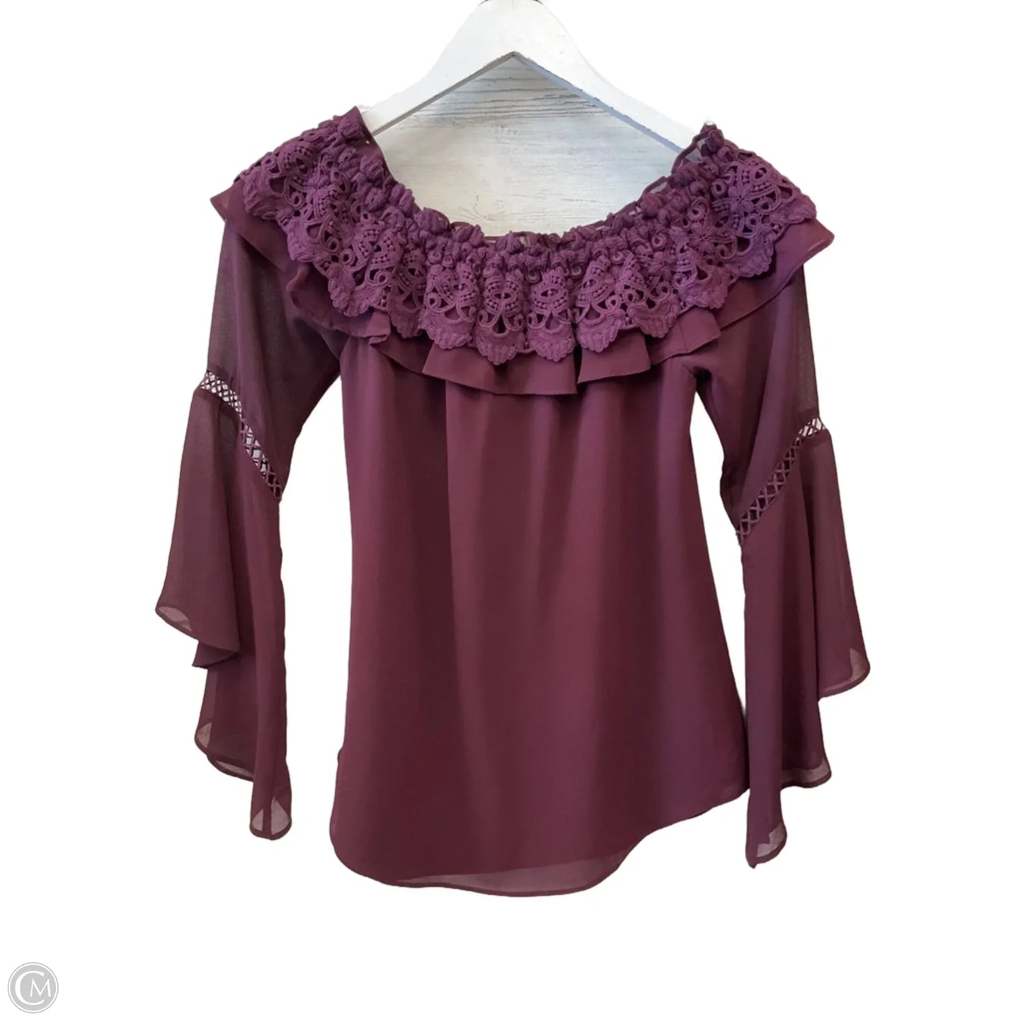 Top 3/4 Sleeve By White House Black Market In Purple, Size: Xxs