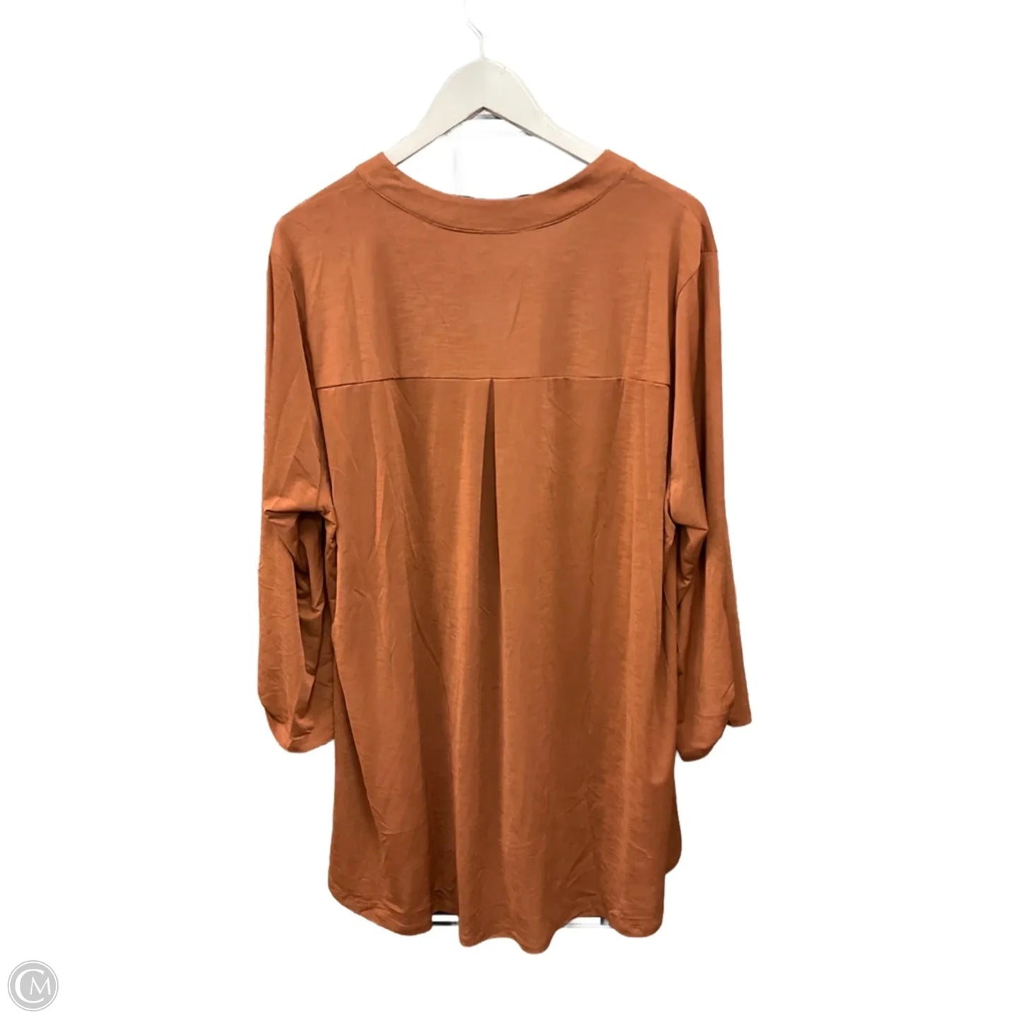 Top Long Sleeve By Dear Scarlett In Brown, Size: 2x
