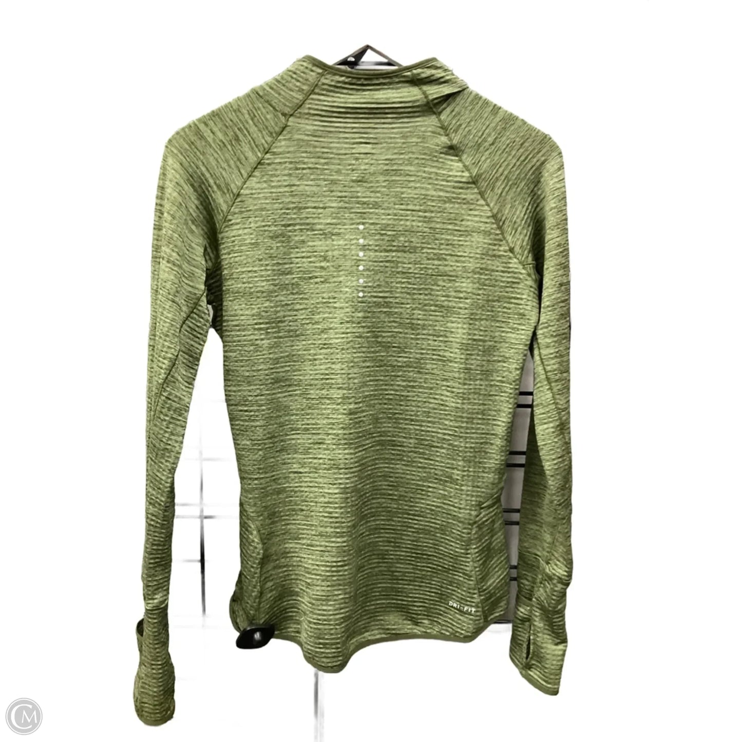 Athletic Top Long Sleeve Collar By Nike Apparel In Green, Size: S