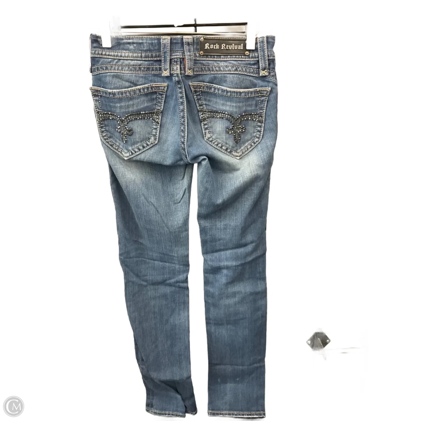 Jeans Skinny By Rock Revival In Blue Denim, Size: 0