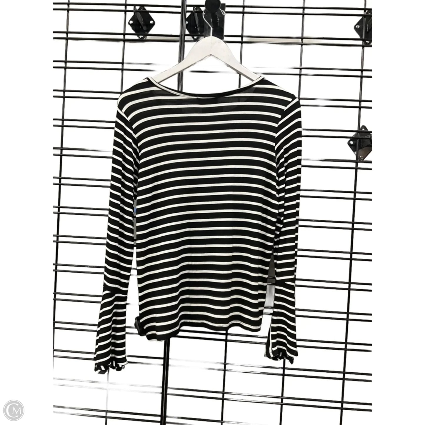 Top Long Sleeve By Pink Lily In Black & White, Size: S