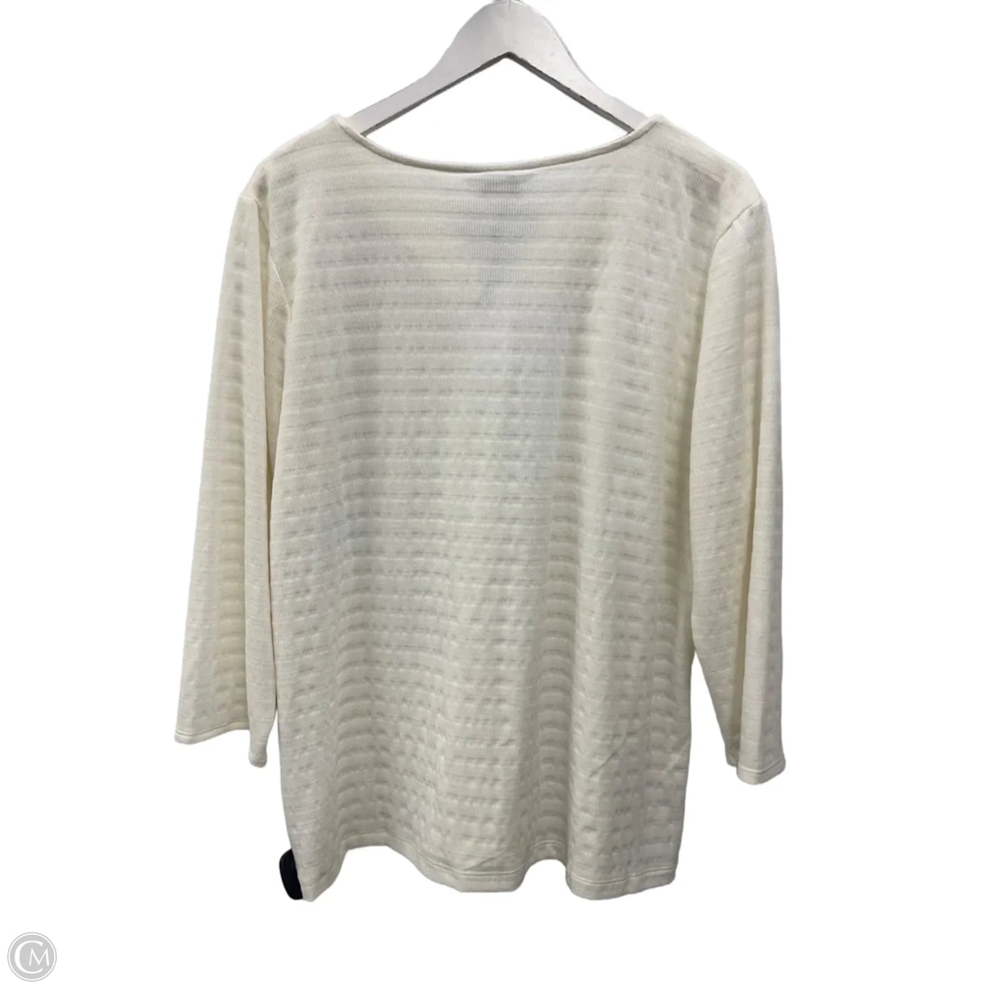 Top 3/4 Sleeve By Liz Claiborne In Cream, Size: Xl
