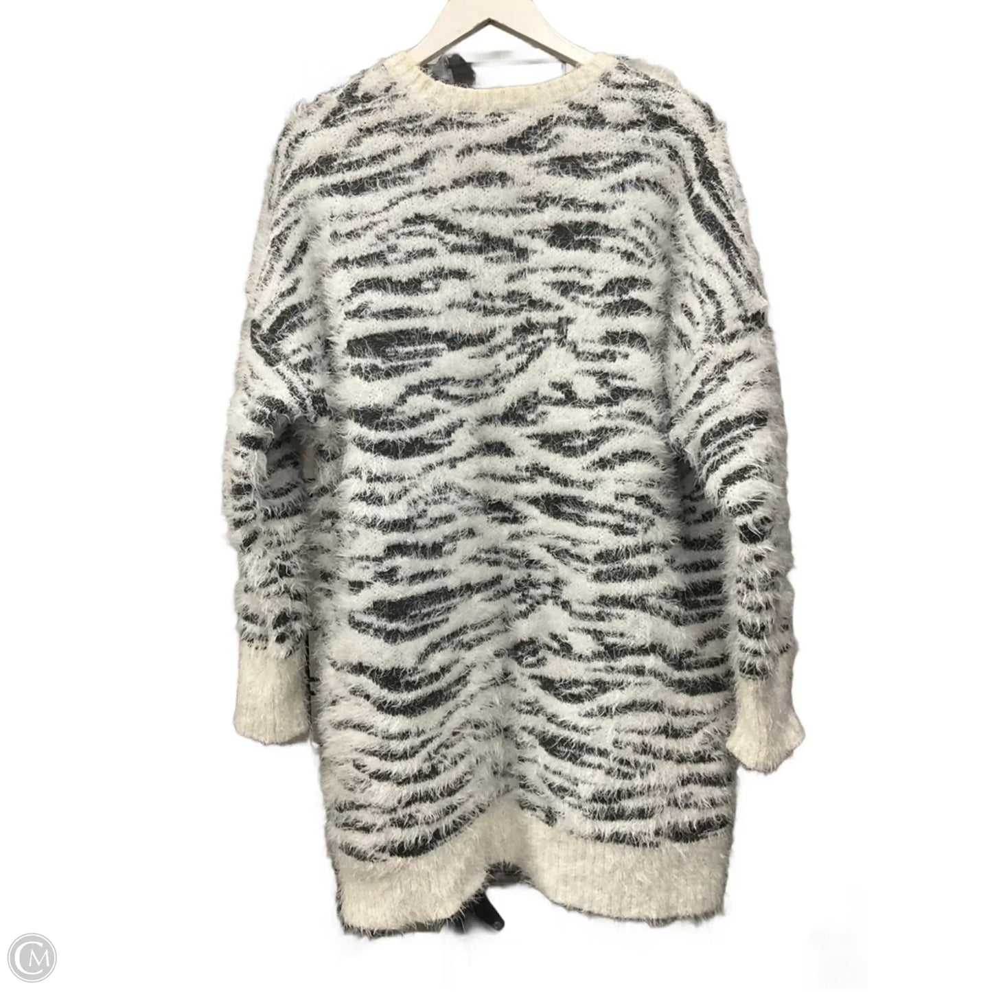 Sweater Cardigan By Mudd In Black & White, Size: Xl