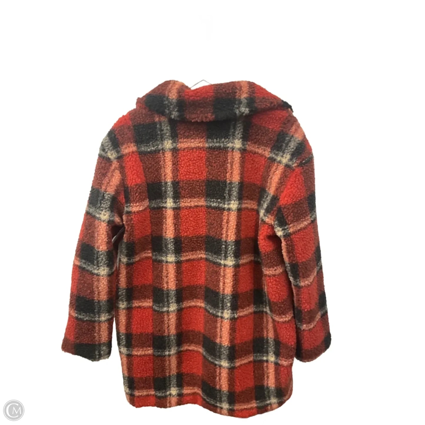Coat Faux Fur & Sherpa By Love Tree In Plaid Pattern, Size: M