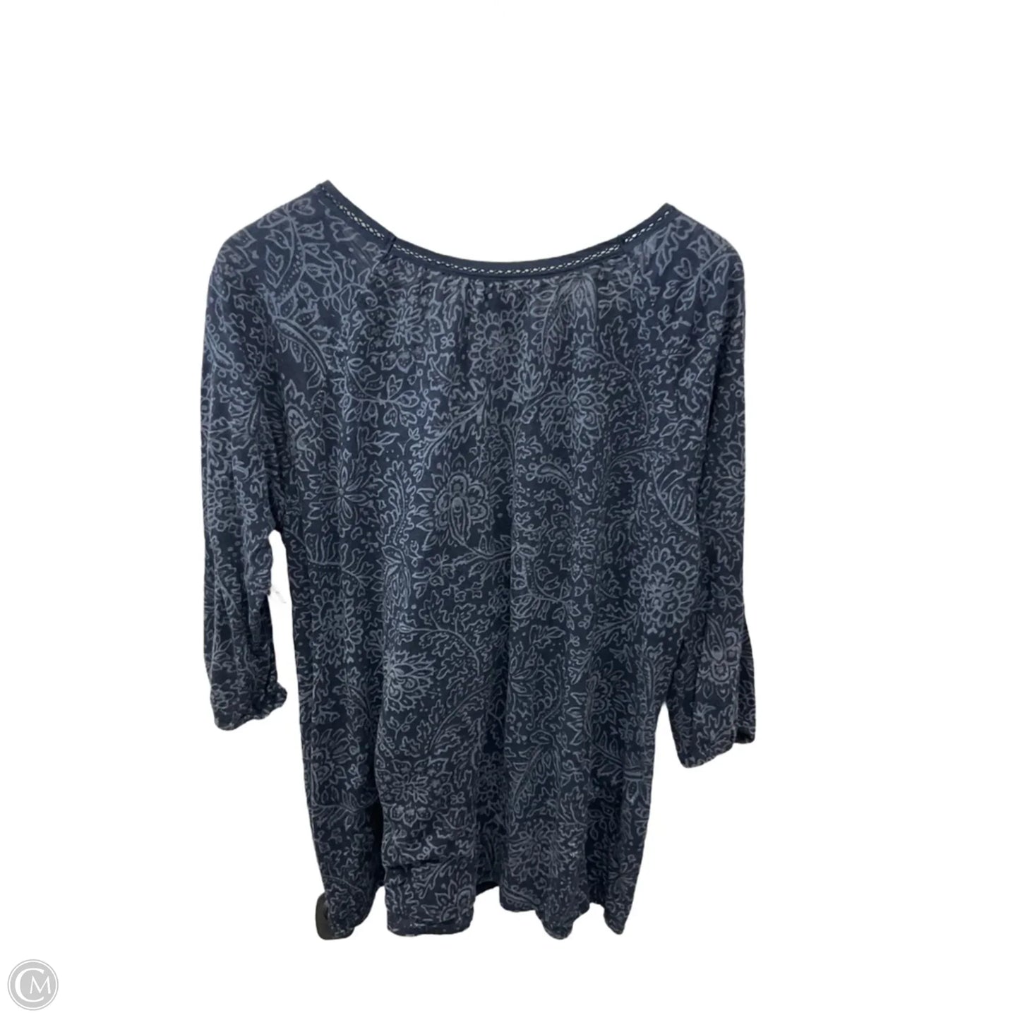 Top 3/4 Sleeve By Lucky Brand In Navy, Size: 1x