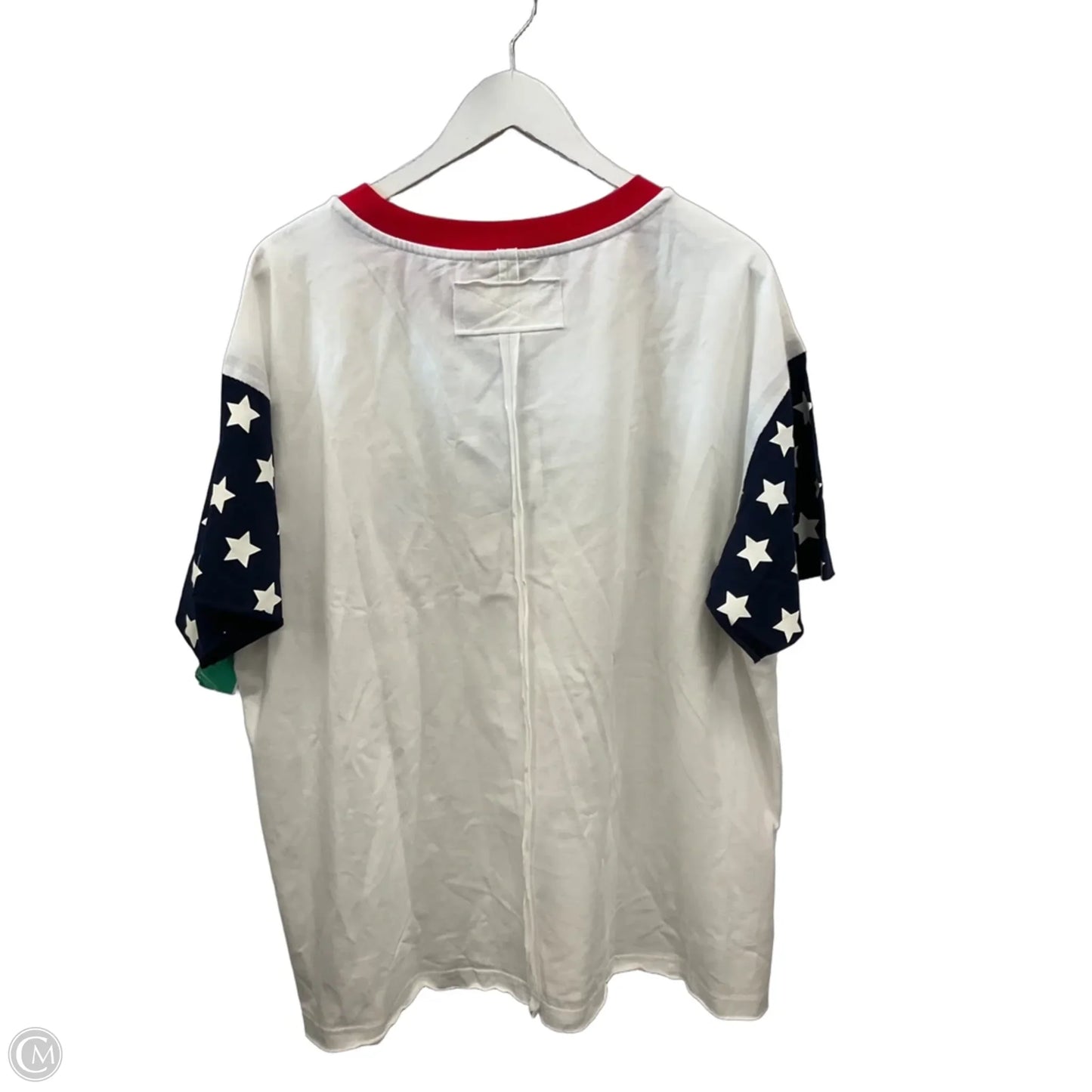 Top Short Sleeve By Clothes Mentor In Blue Red & White, Size: L