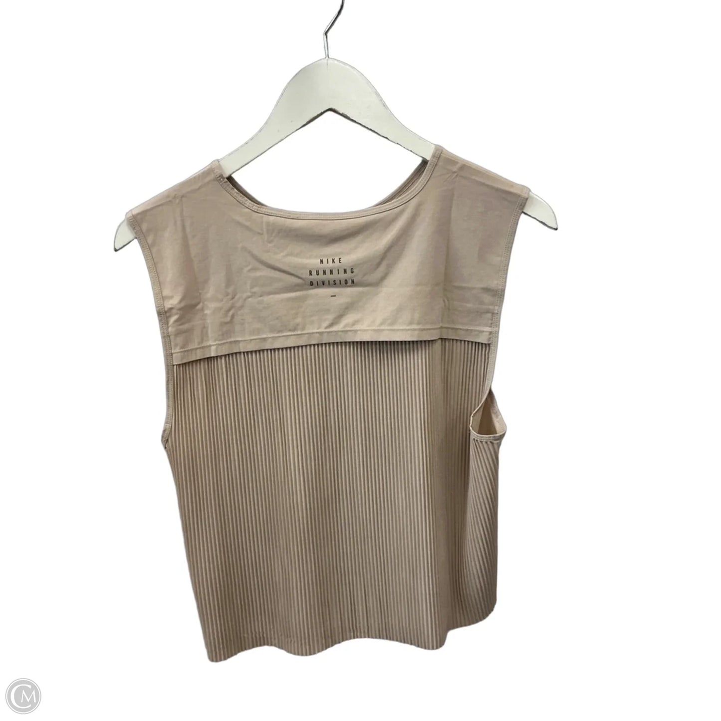 Athletic Top Short Sleeve By Nike Apparel In Tan, Size: M