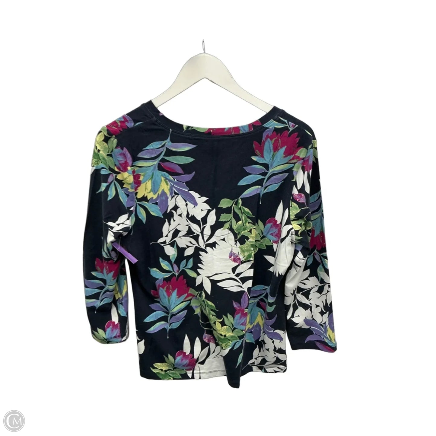 Top 3/4 Sleeve By Chicos In Navy, Size: M