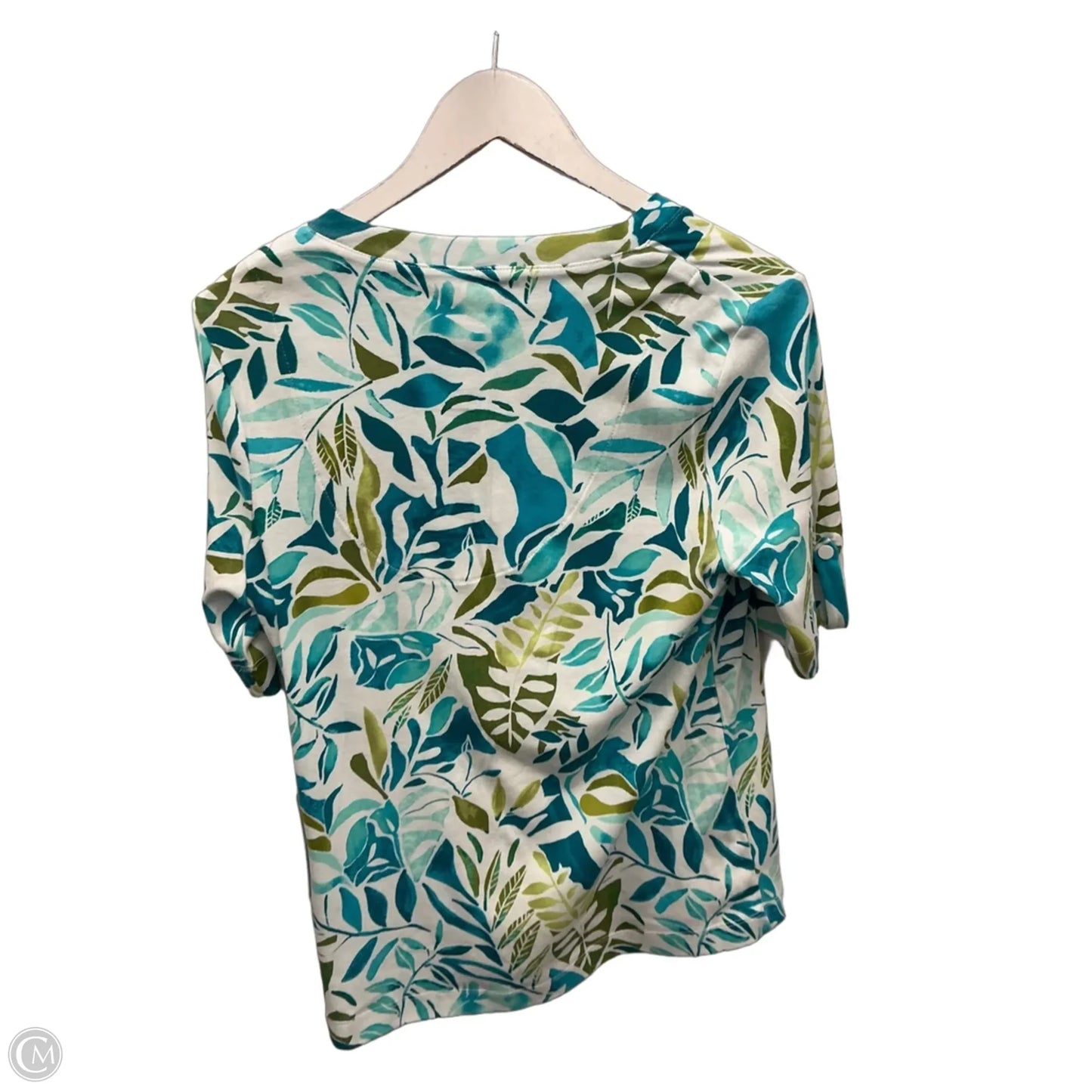 Top Short Sleeve By Chicos In Blue & Green, Size: M