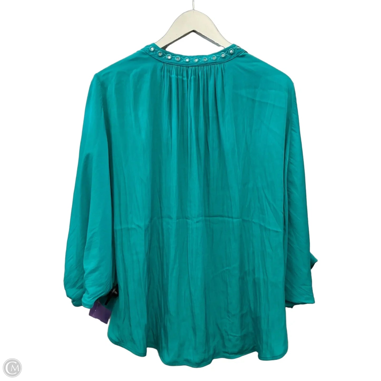Top Short Sleeve By Chicos In Aqua, Size: L