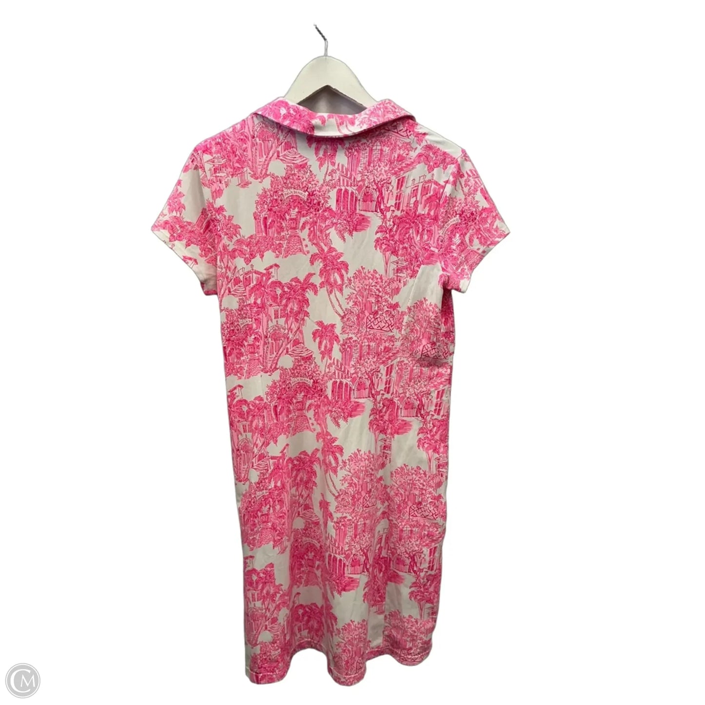 Dress Casual Midi By Lilly Pulitzer In Pink & White, Size: L