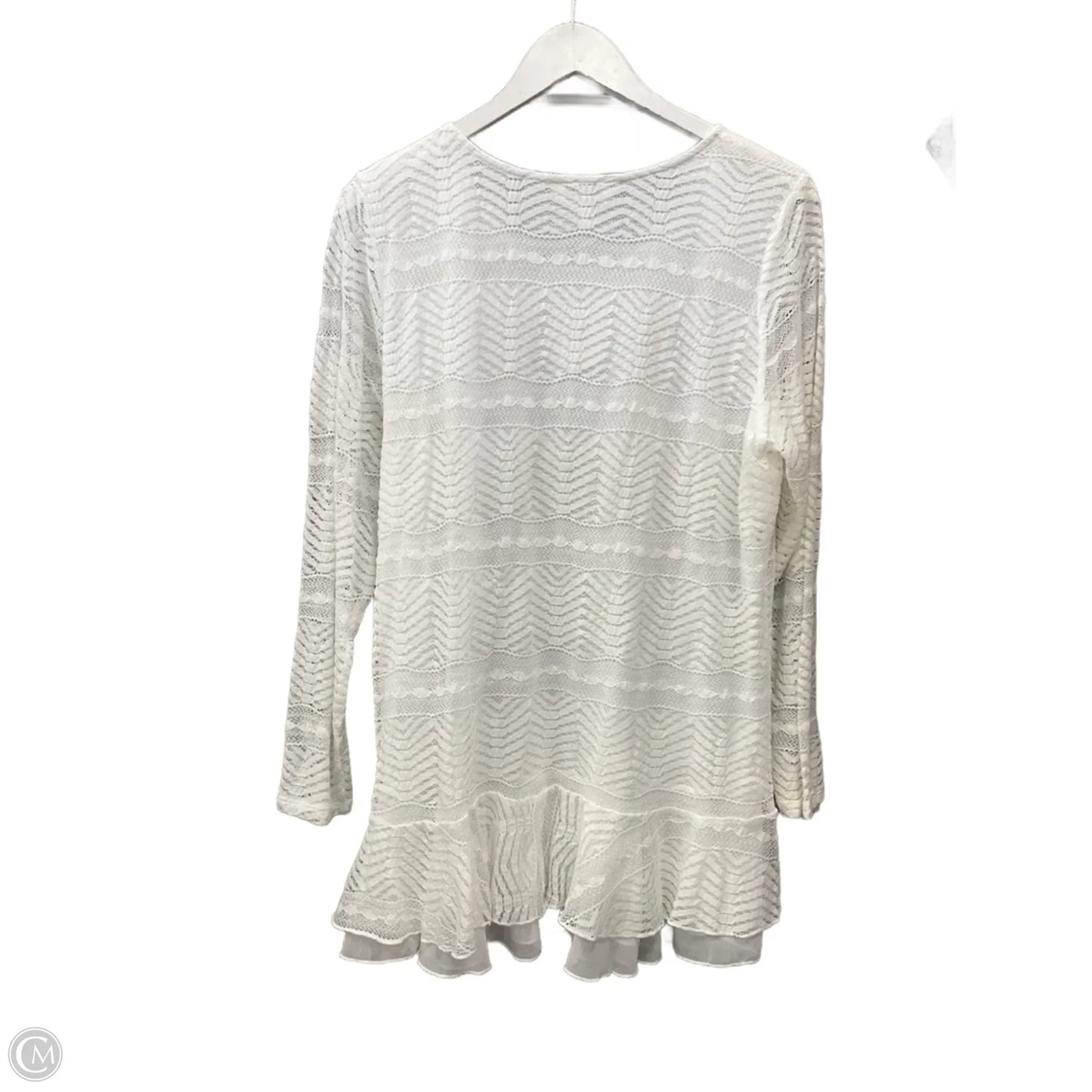 Top Long Sleeve By Krazy Kat In White, Size: Xl