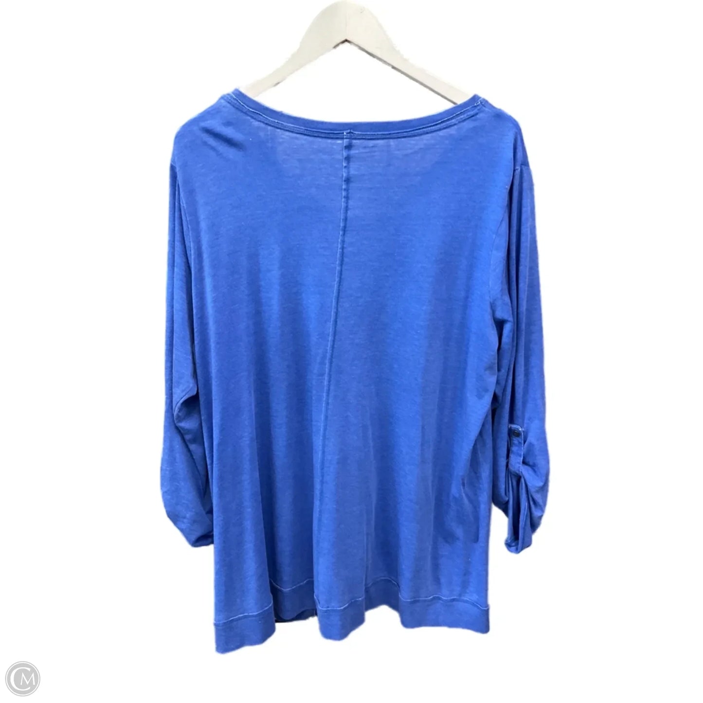 Top Long Sleeve By Calvin Klein In Blue, Size: 2x