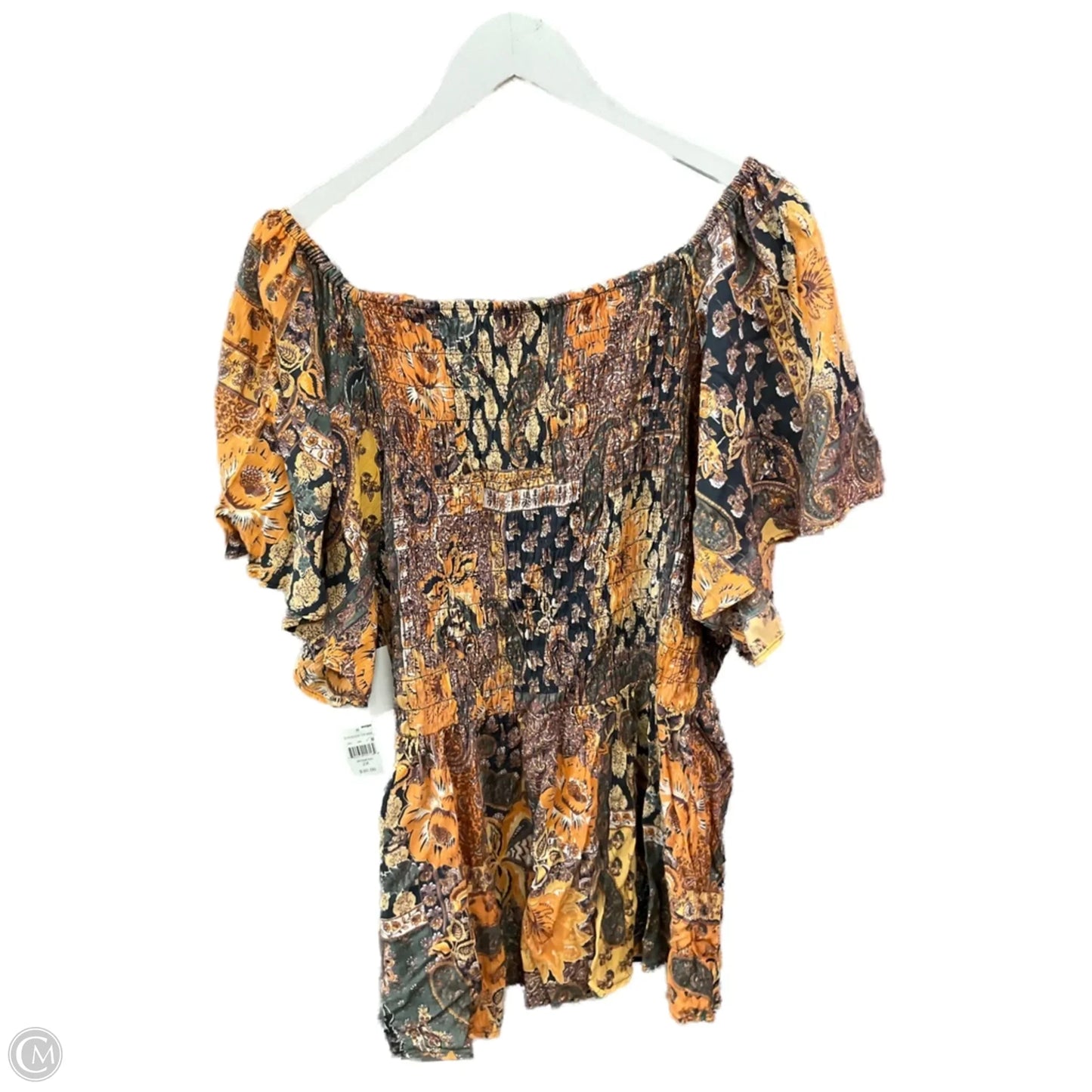 Top Short Sleeve By Angie In Orange, Size: 2x