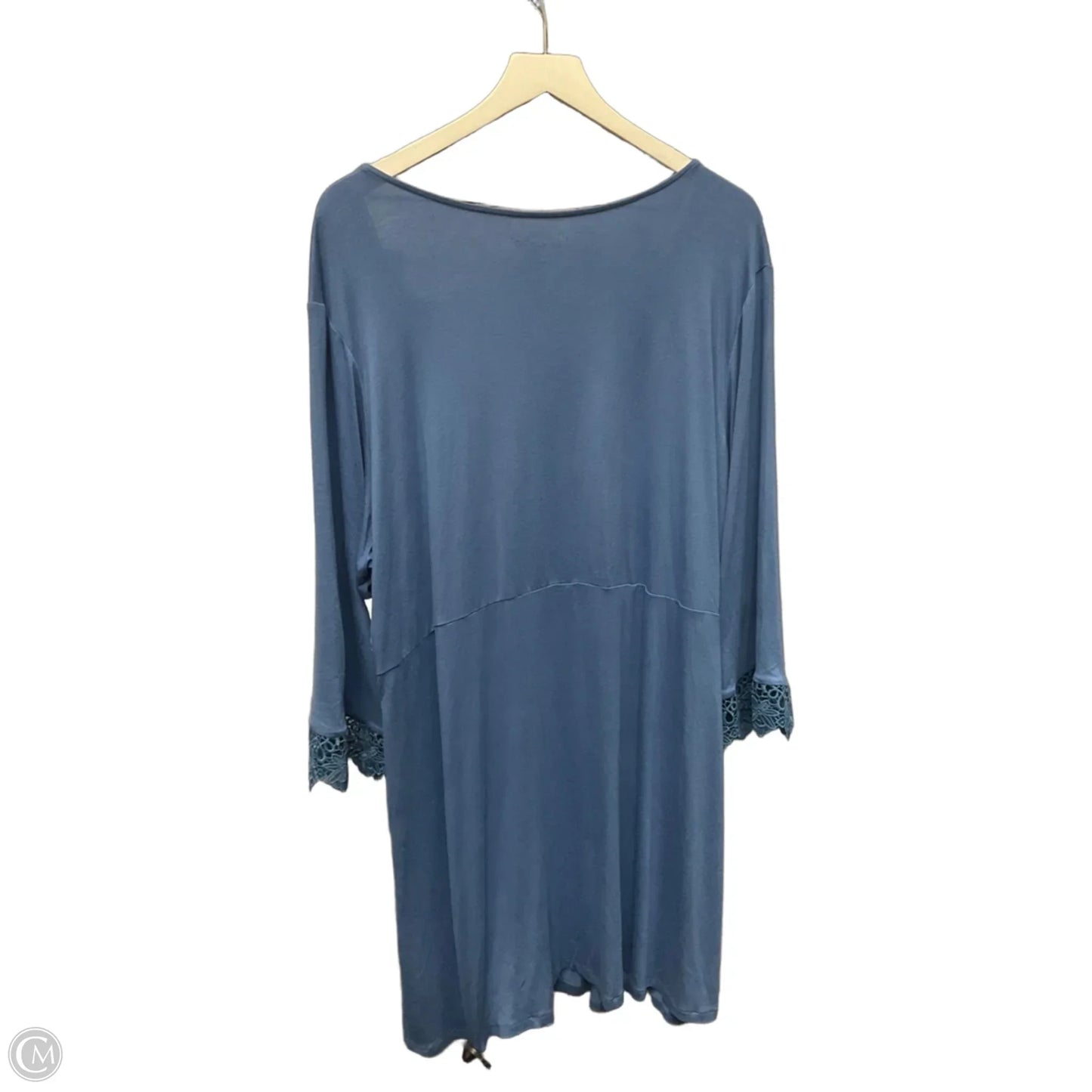 Tunic 3/4 Sleeve By Roamans In Blue, Size: 1x