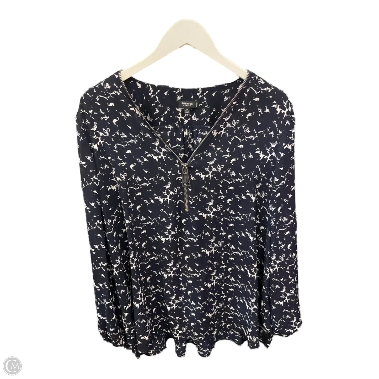 Top 3/4 Sleeve By Premise Studio In Navy, Size: 2x