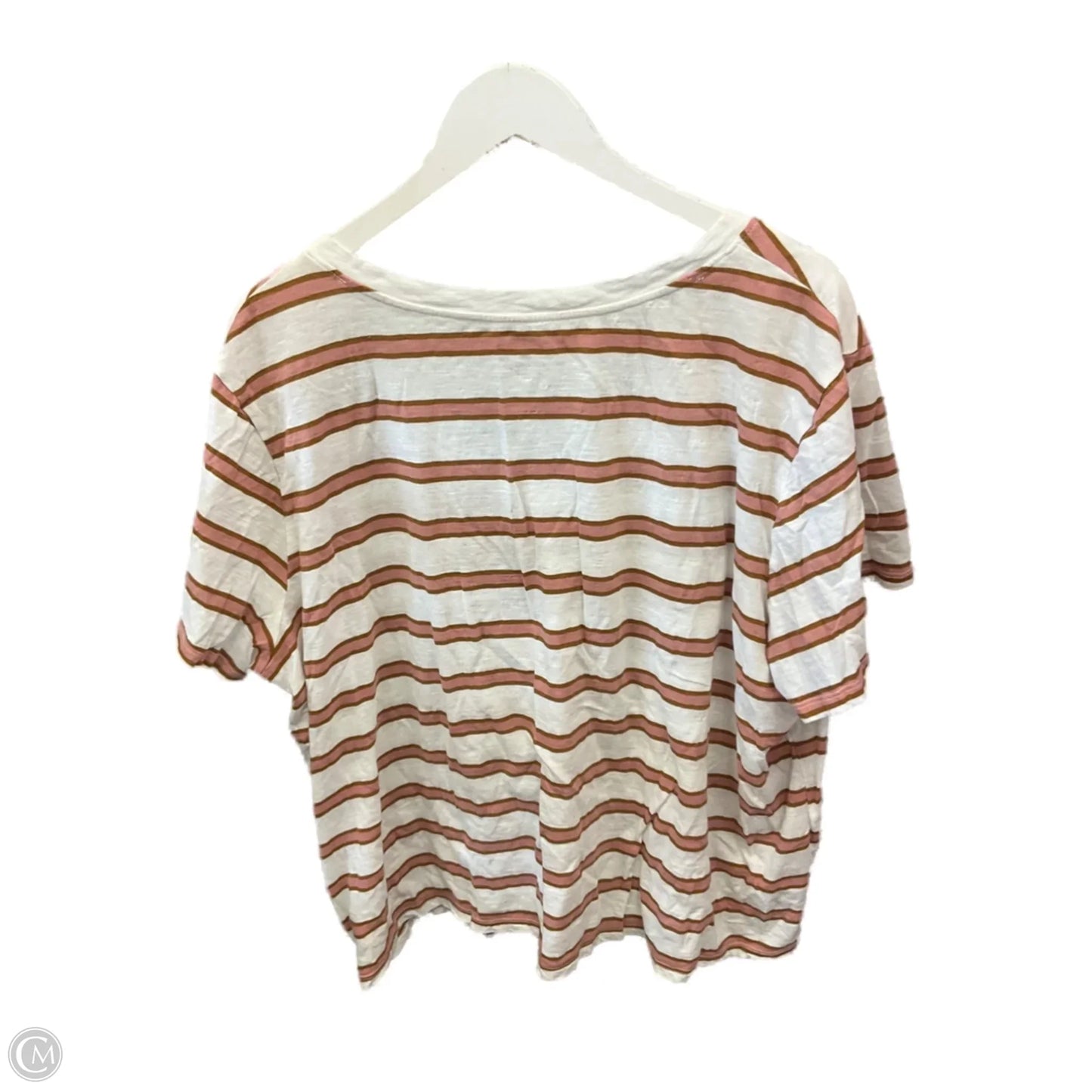 Top Short Sleeve By Ana In Pink & Tan, Size: 3x