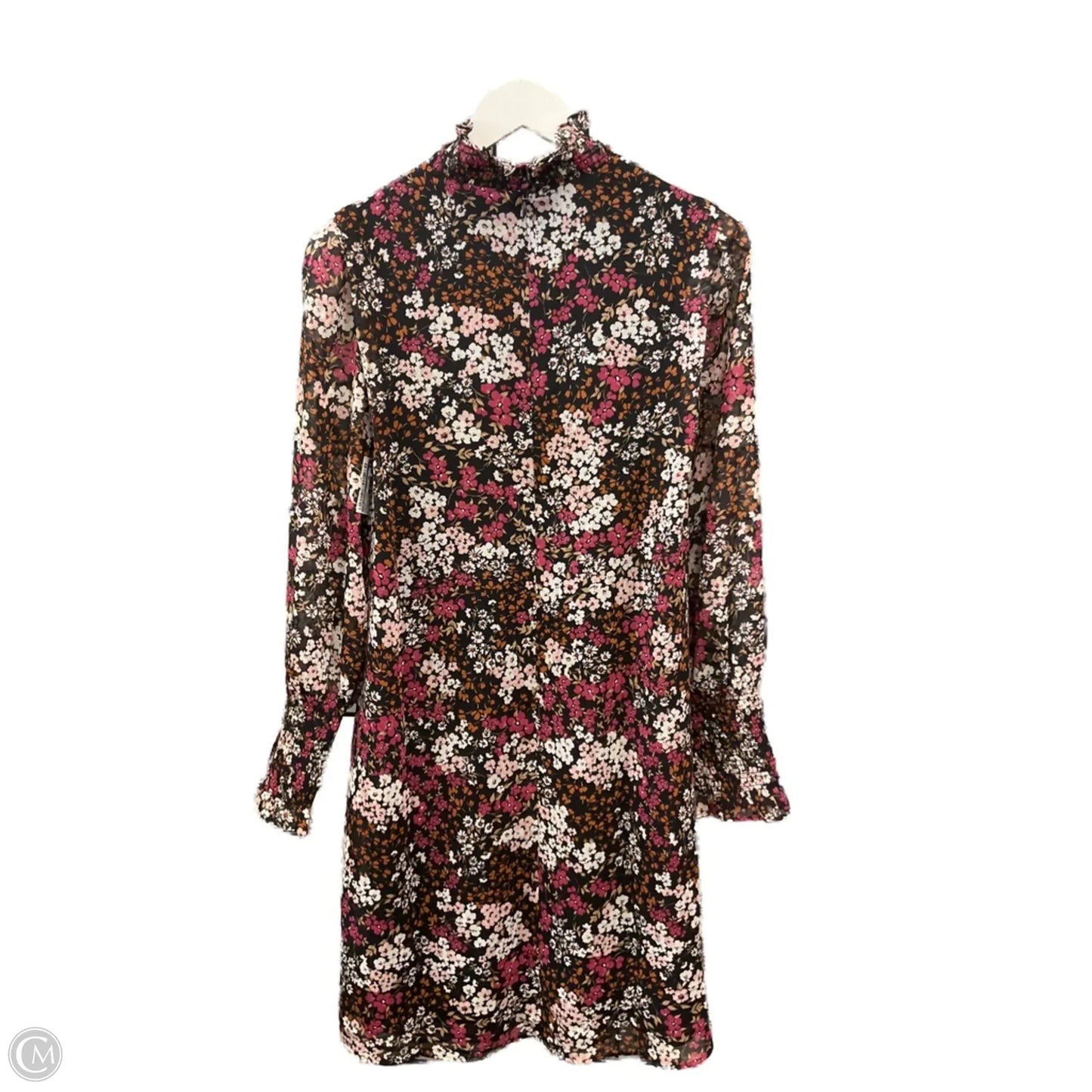 Dress Casual Short By Ann Taylor In Black & Pink, Size: S