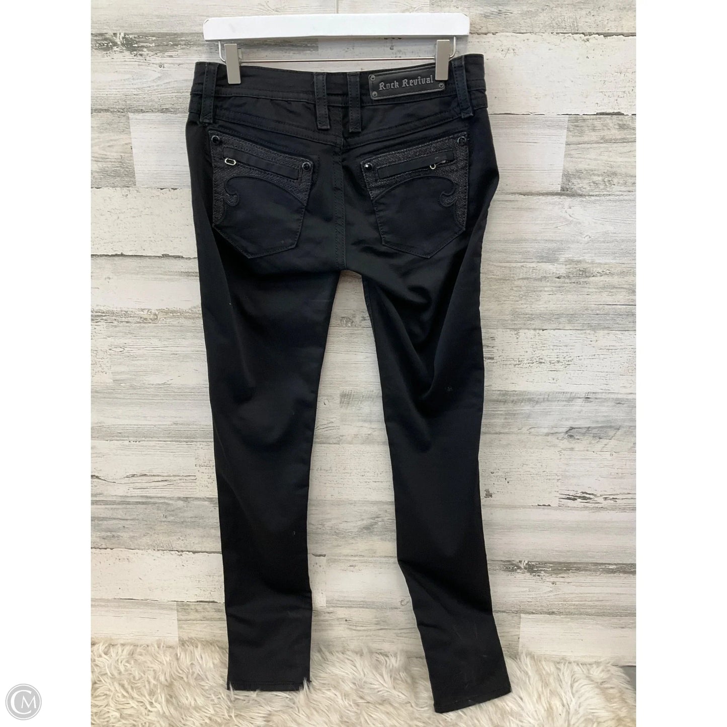 Jeans Straight By Rock Revival In Black, Size: 6