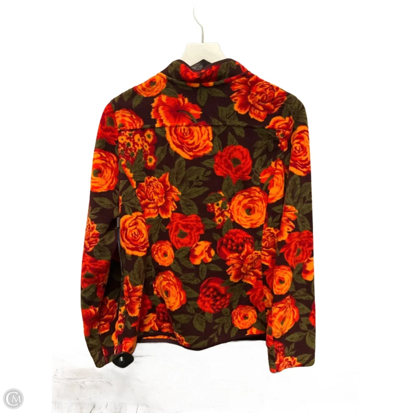 Jacket Fleece By Isaac Mizrahi In Floral Print, Size: L