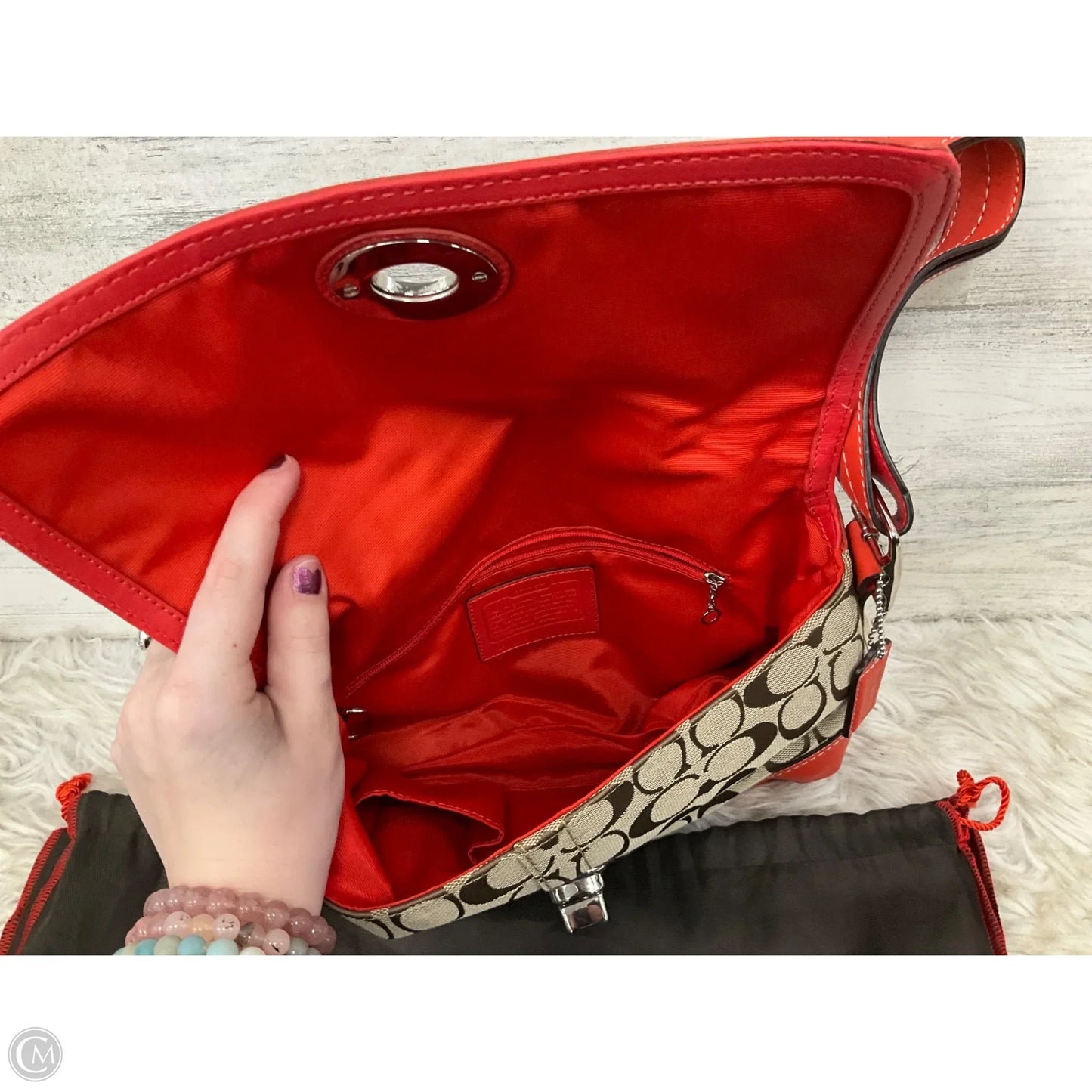 Handbag Designer By Coach, Size: Medium