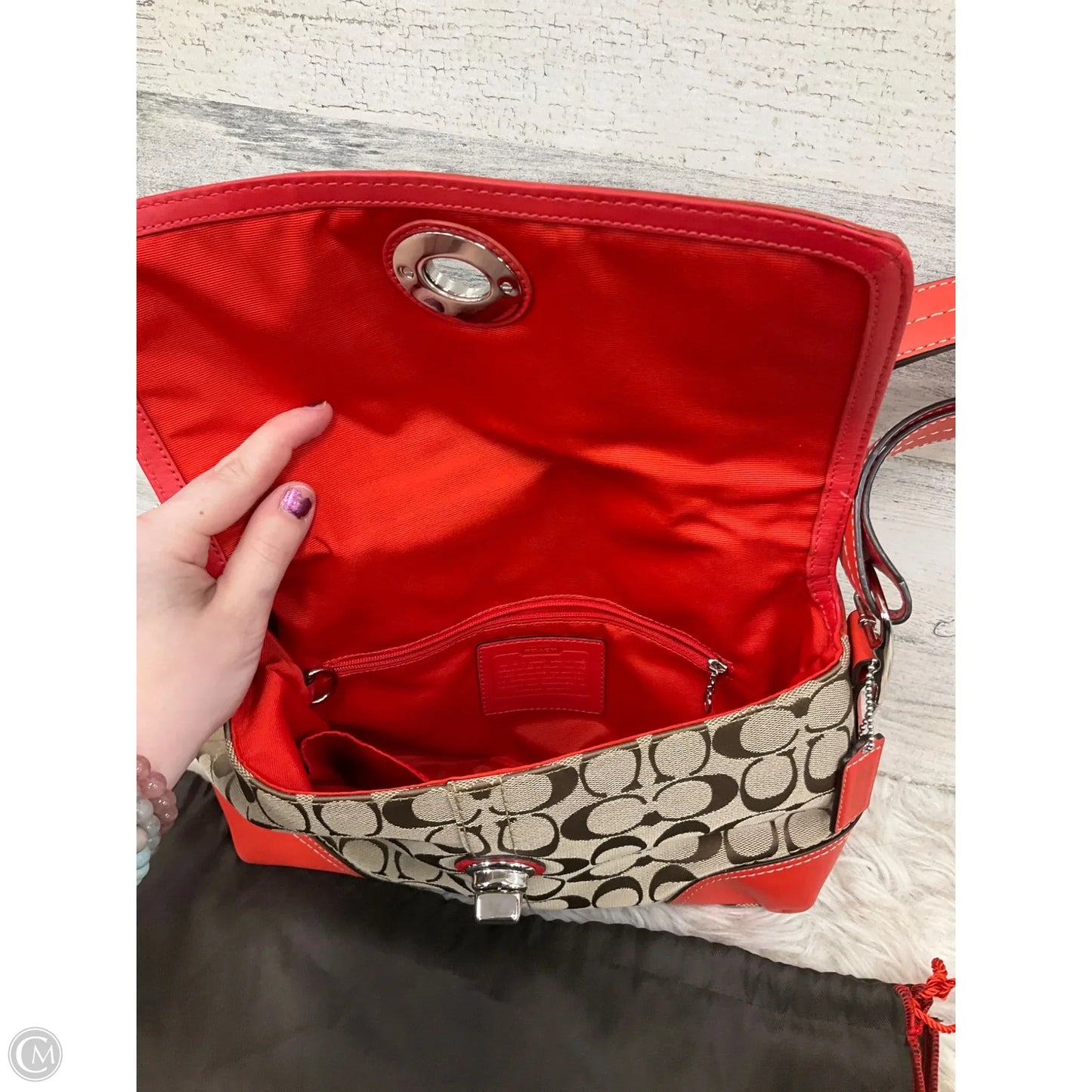 Handbag Designer By Coach, Size: Medium