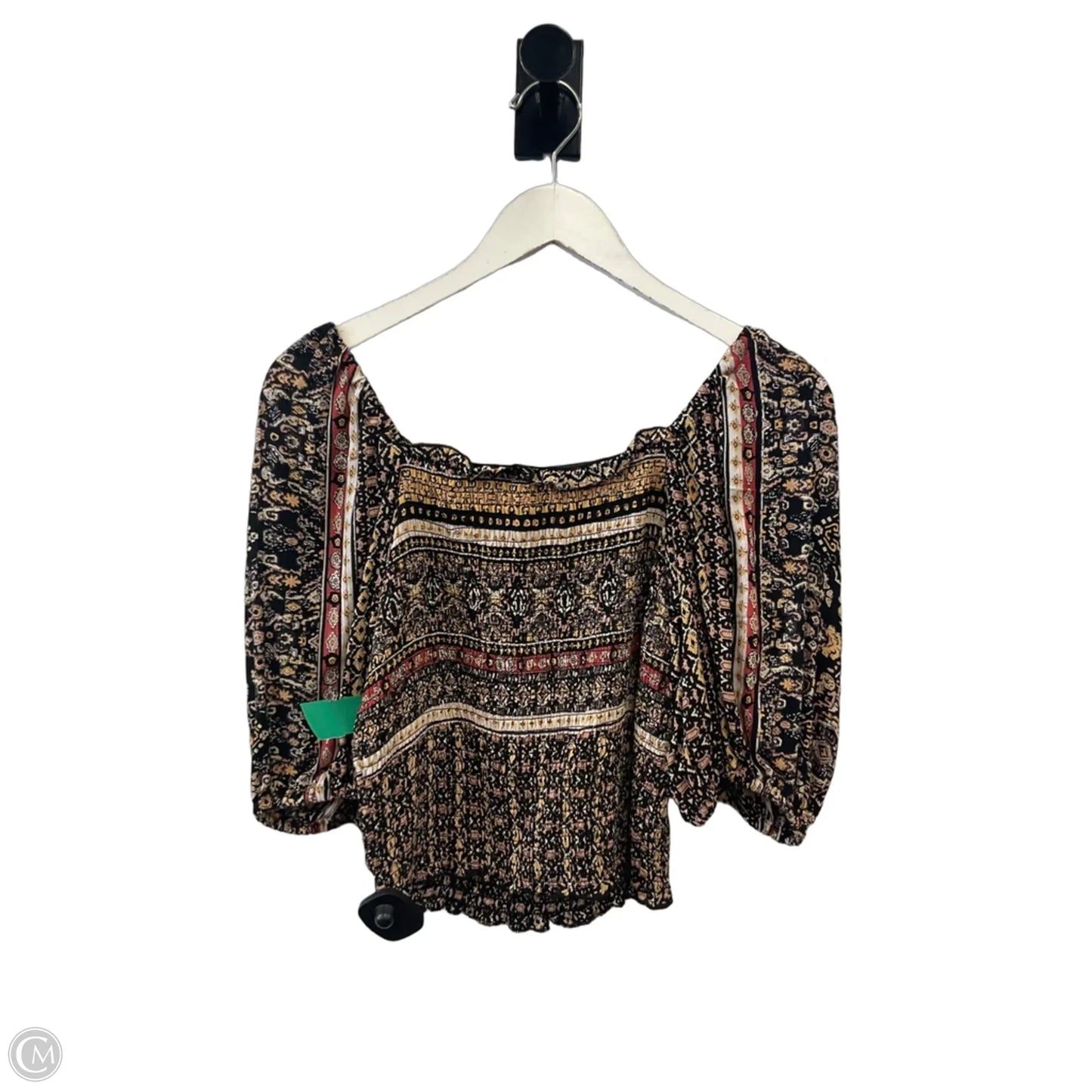 Top Short Sleeve By Willow & Root In Black, Size: S