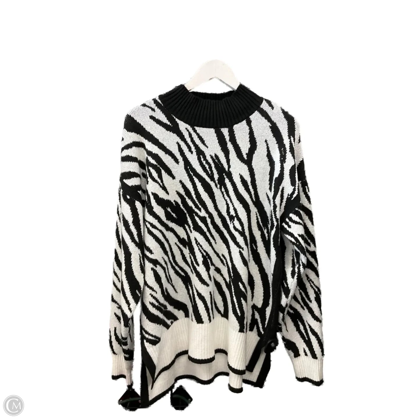 Sweater By Liz Claiborne In Zebra Print, Size: Xl