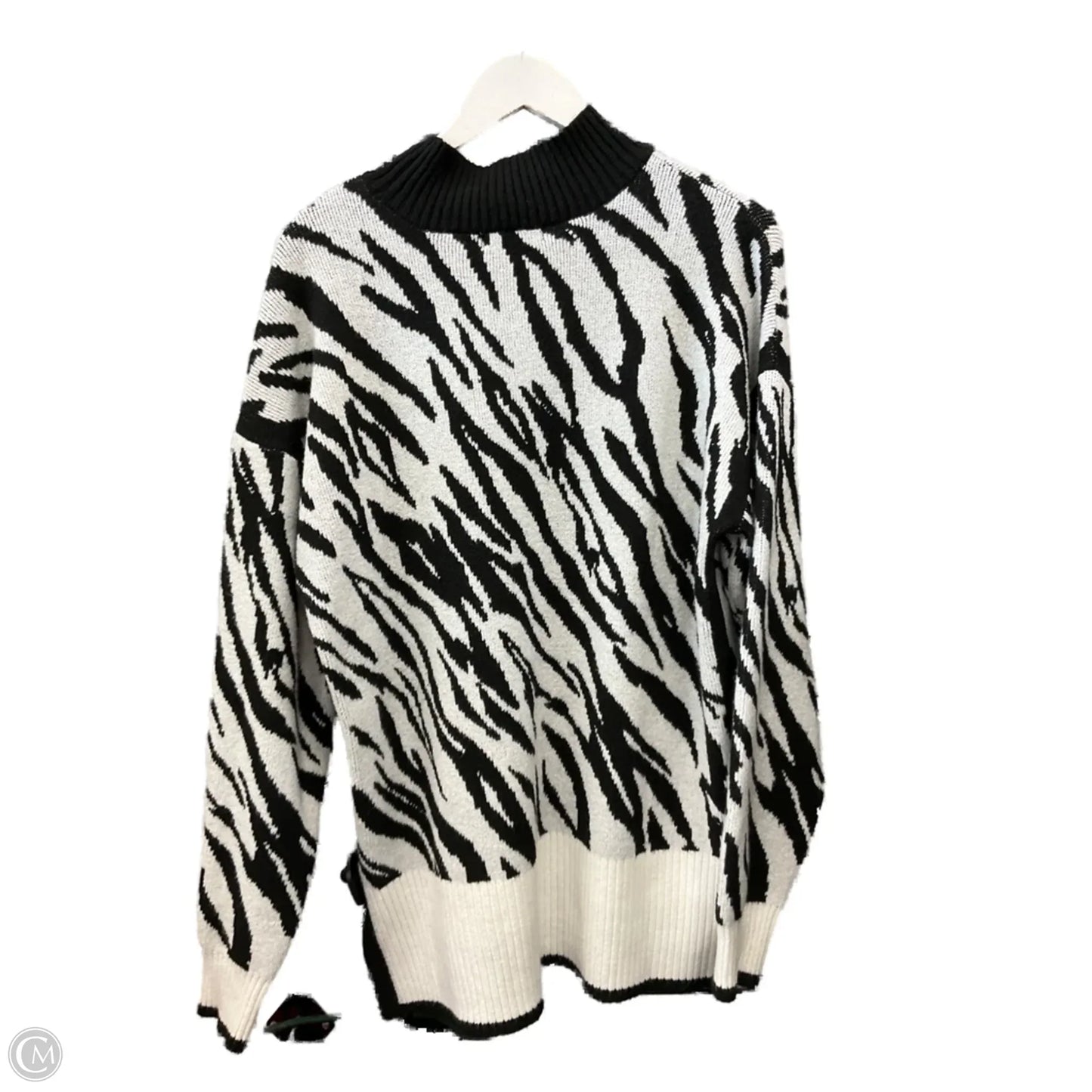 Sweater By Liz Claiborne In Zebra Print, Size: Xl