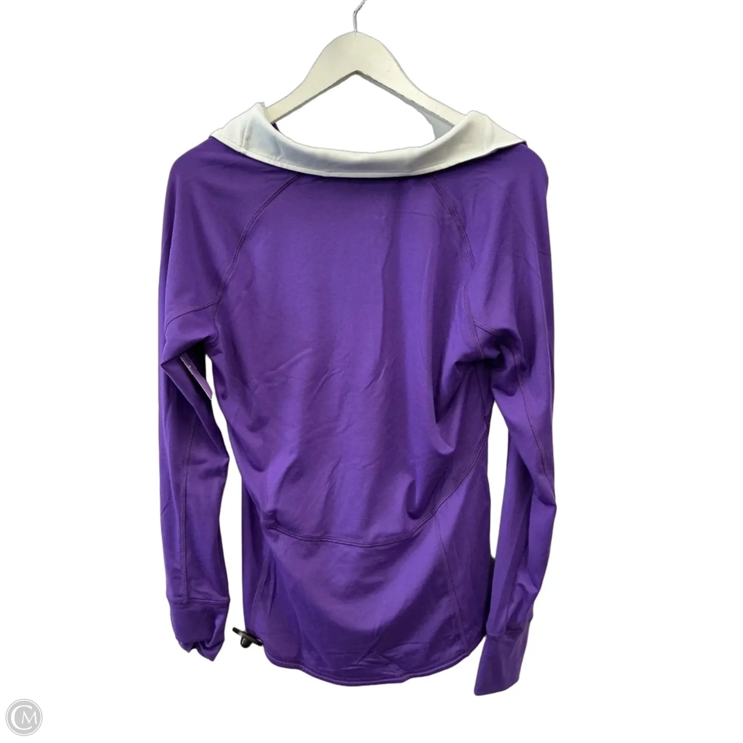 Athletic Top Long Sleeve Collar By Puma In Purple, Size: M