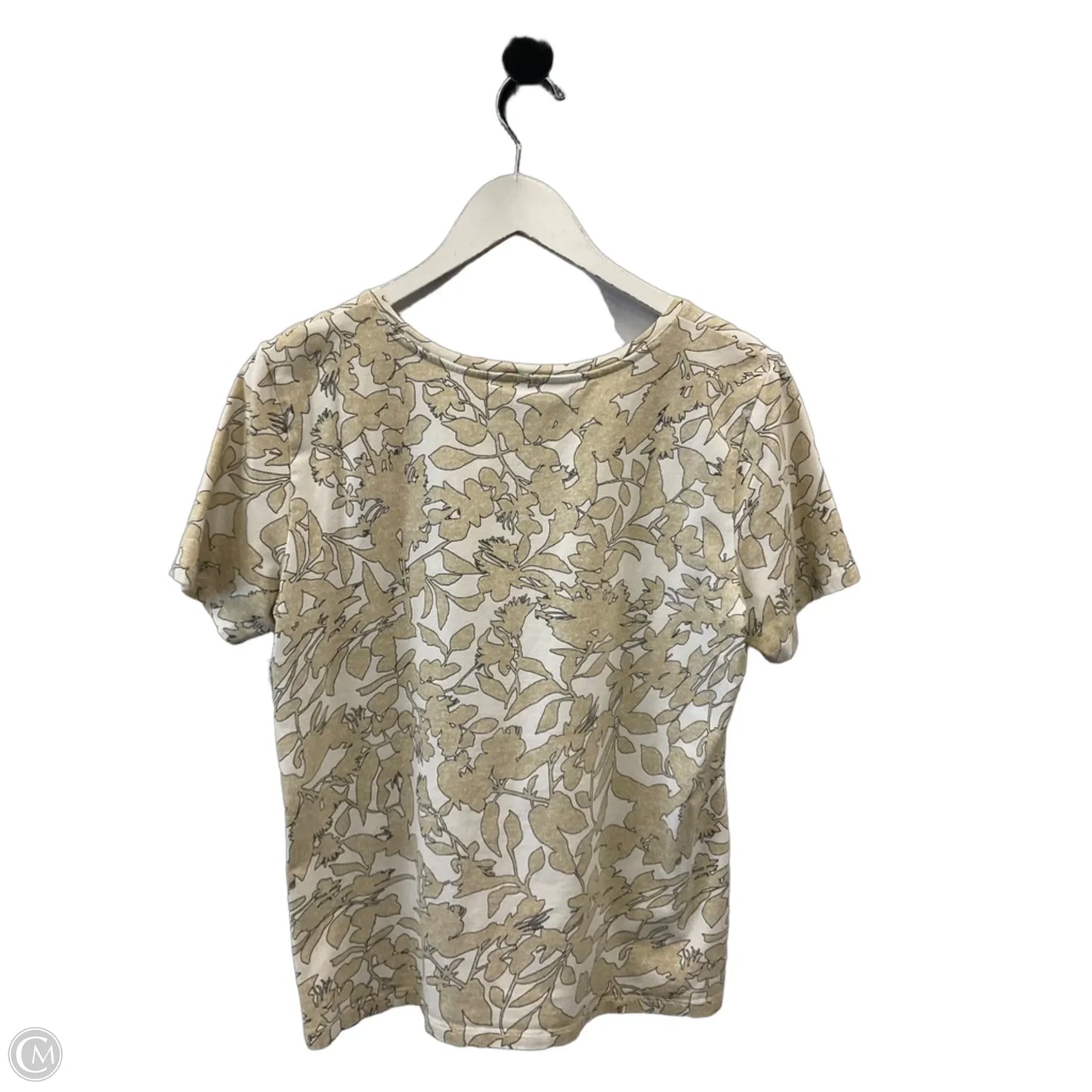 Top Short Sleeve By Christopher And Banks In Beige, Size: L