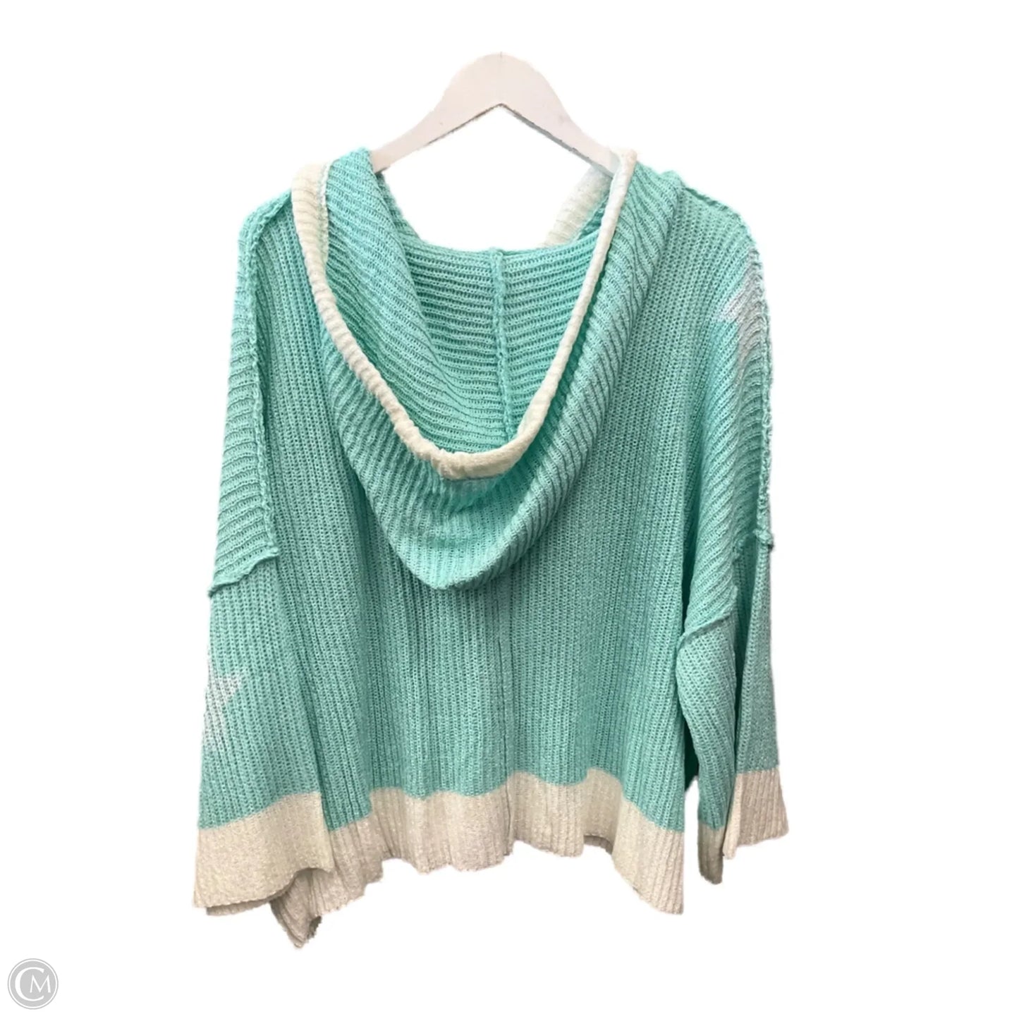 Sweater Cardigan By Pol In Aqua, Size: L
